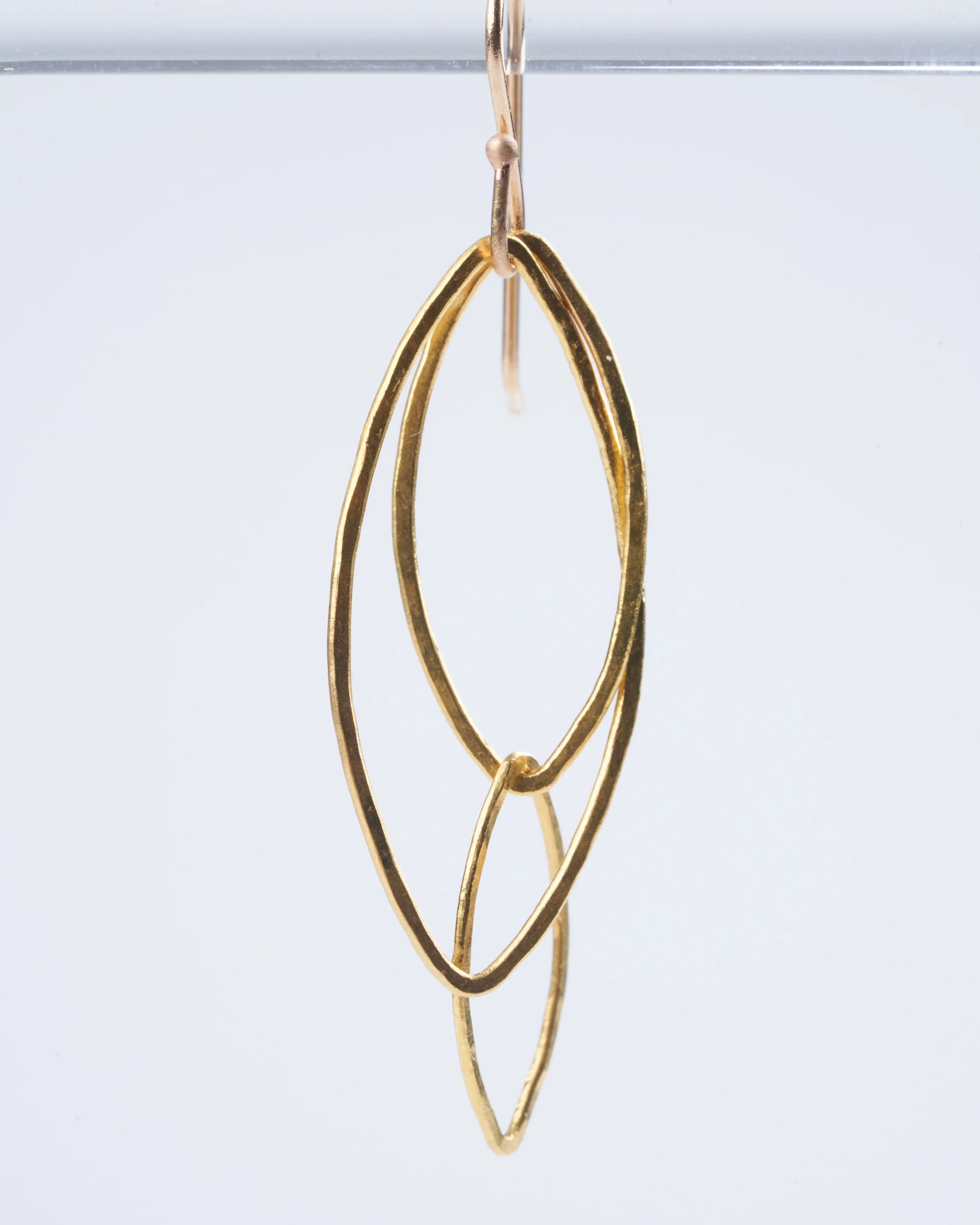 orchid leaf earring small - gold - Image 3