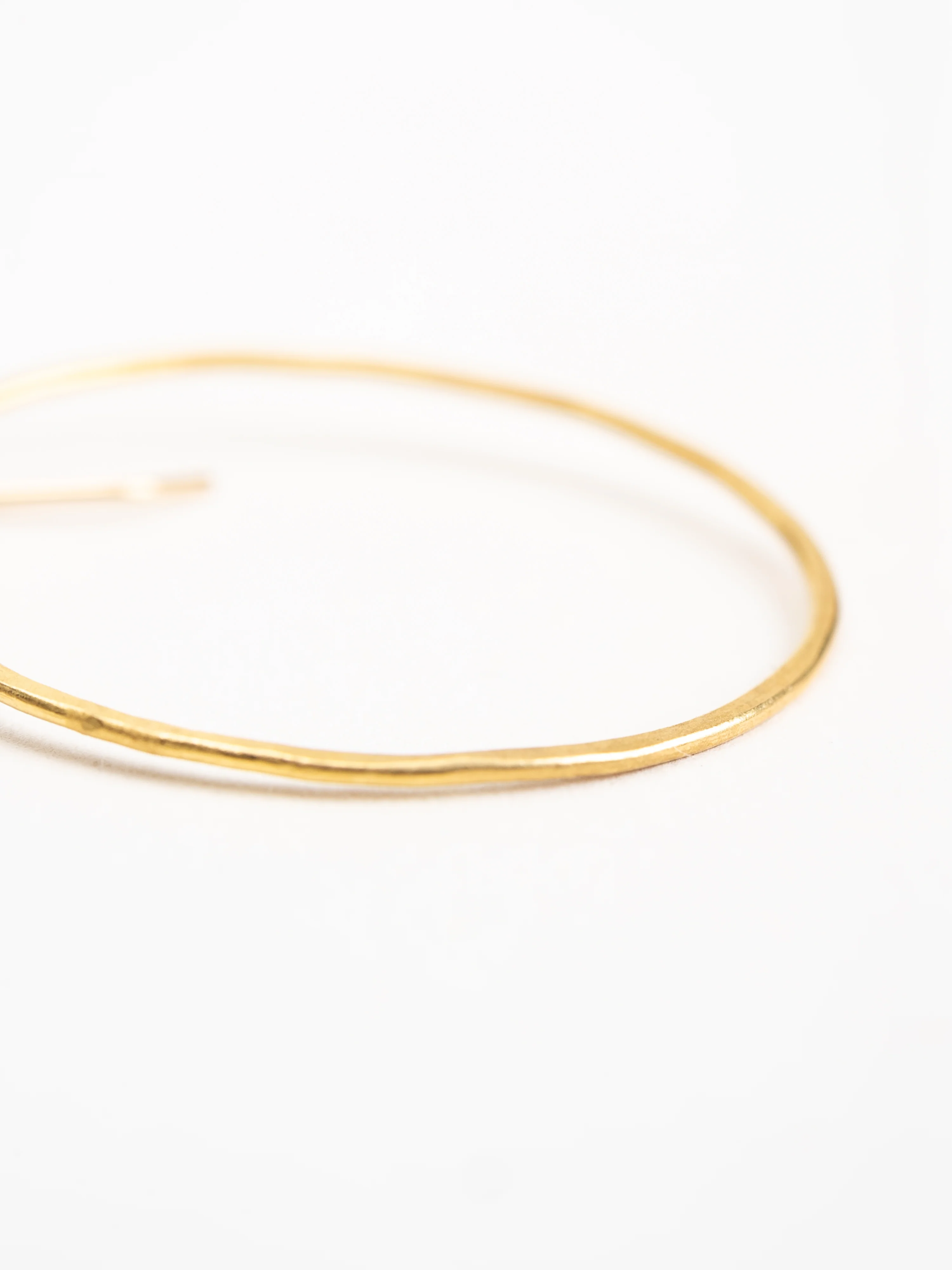 hammered gold oval hoops - Image 3