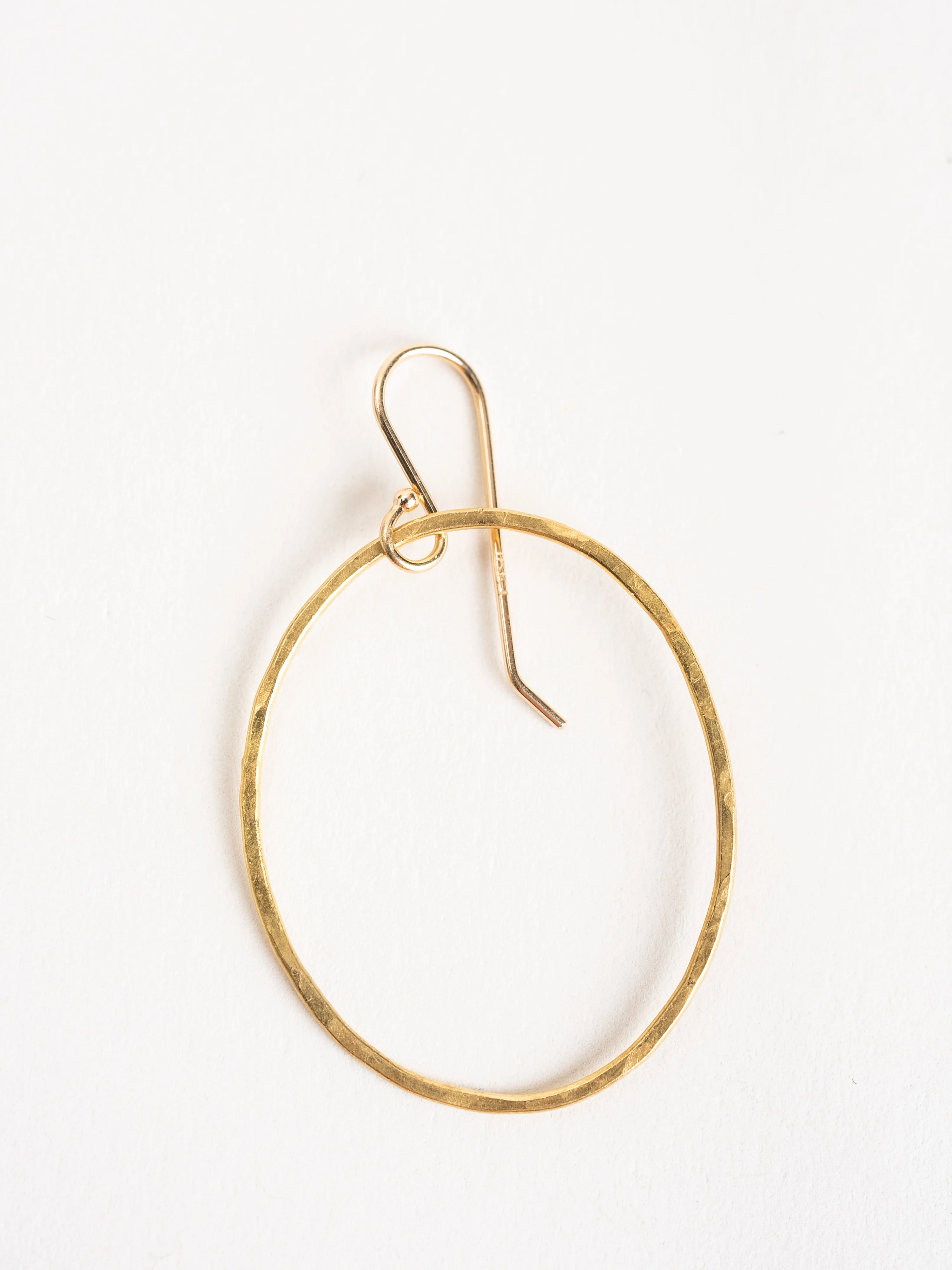 hammered gold oval hoops - Image 4