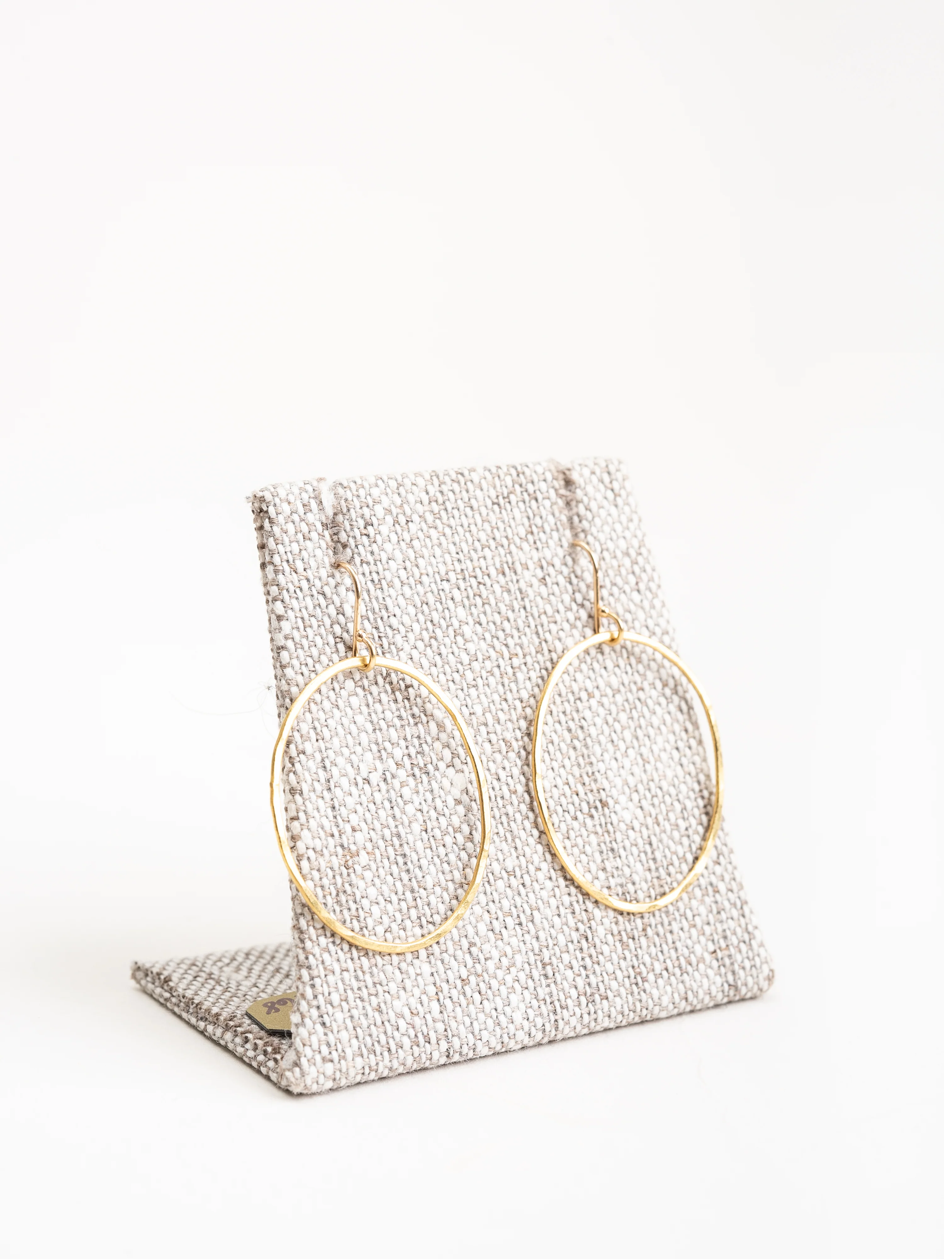 hammered gold oval hoops - Image 5