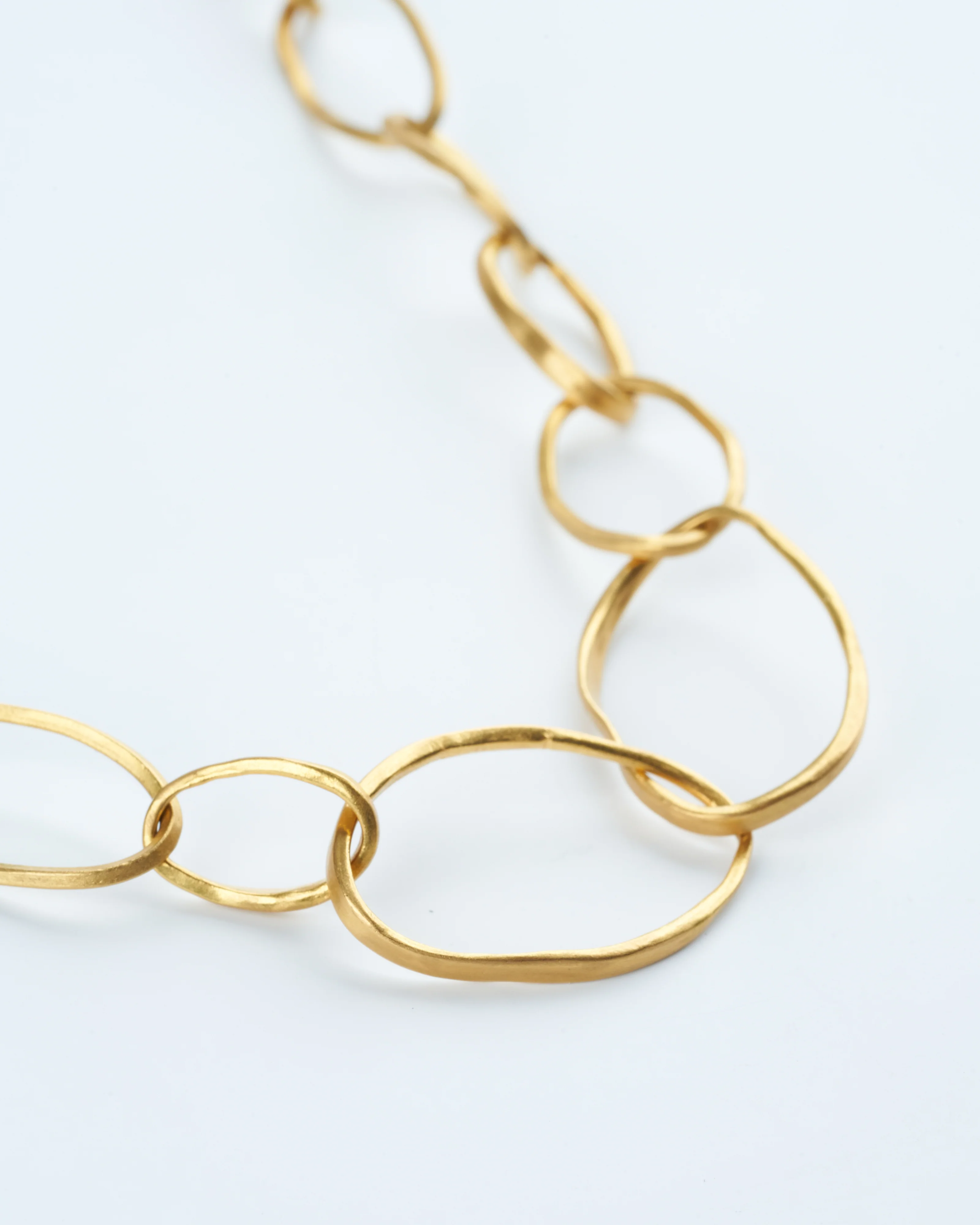 22k gold pebble link neck chain, 17” - gold - Image 2