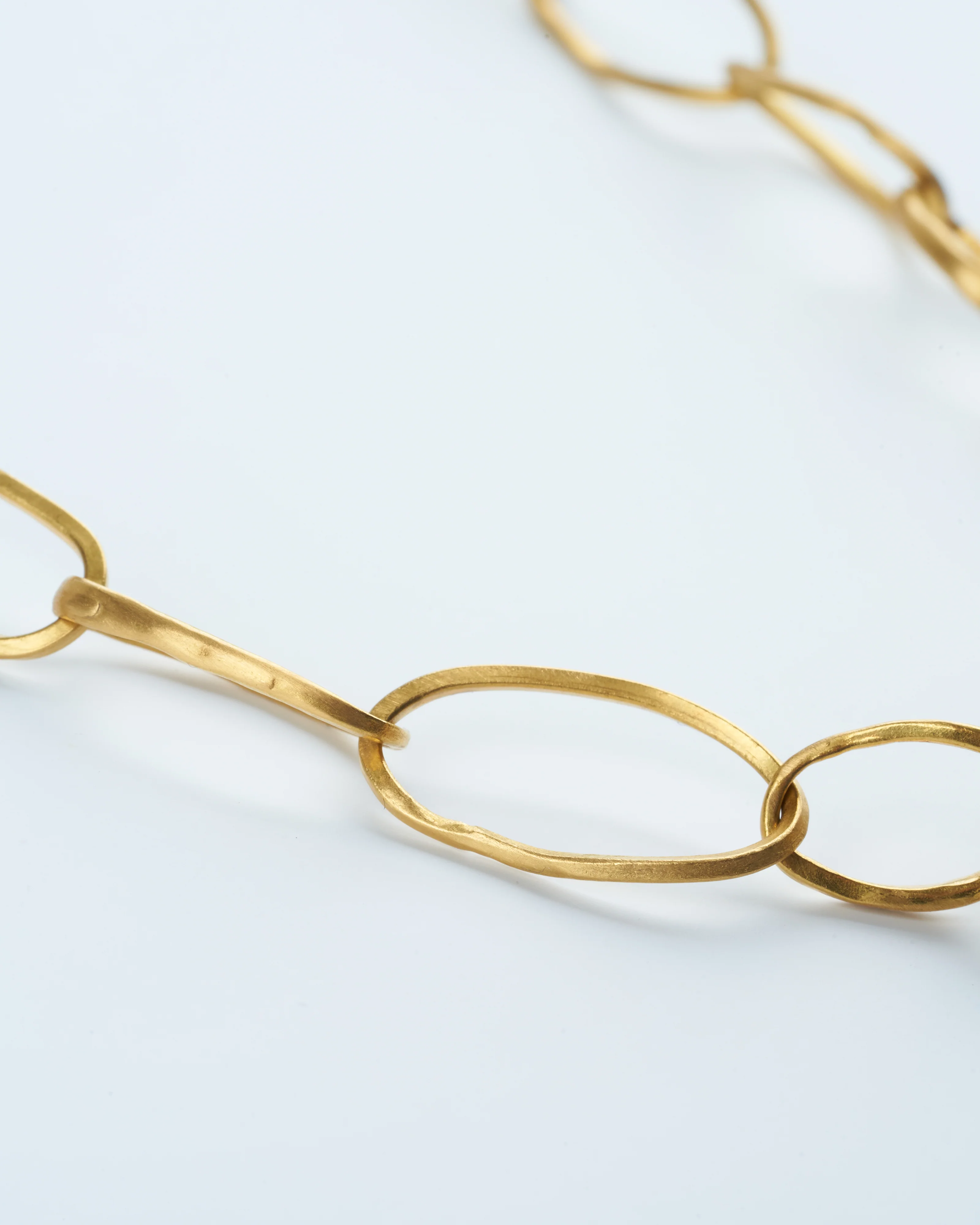 22k gold pebble link neck chain, 17” - gold - Image 4
