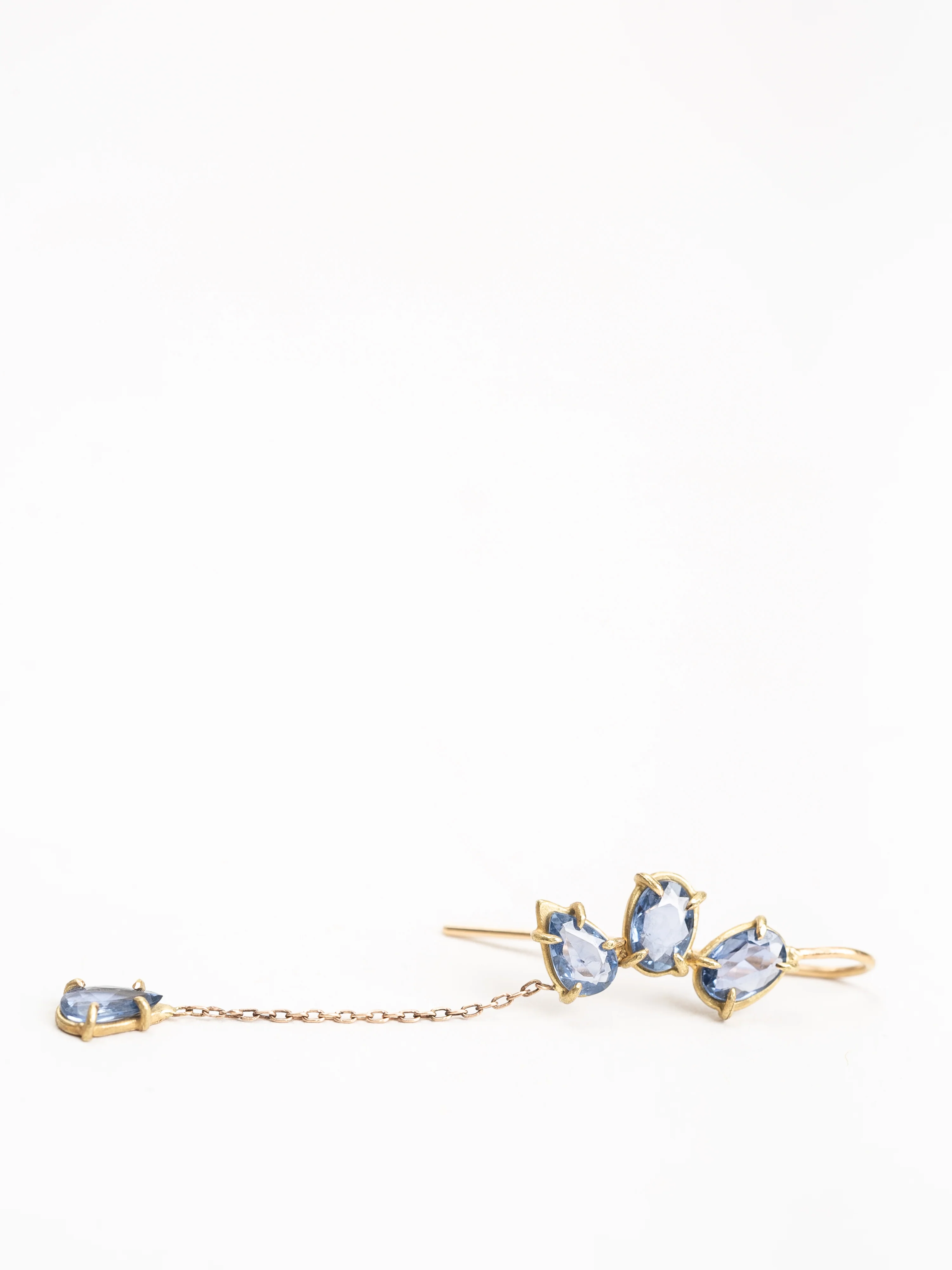 blue sapphire gem drop earrings - Image 2