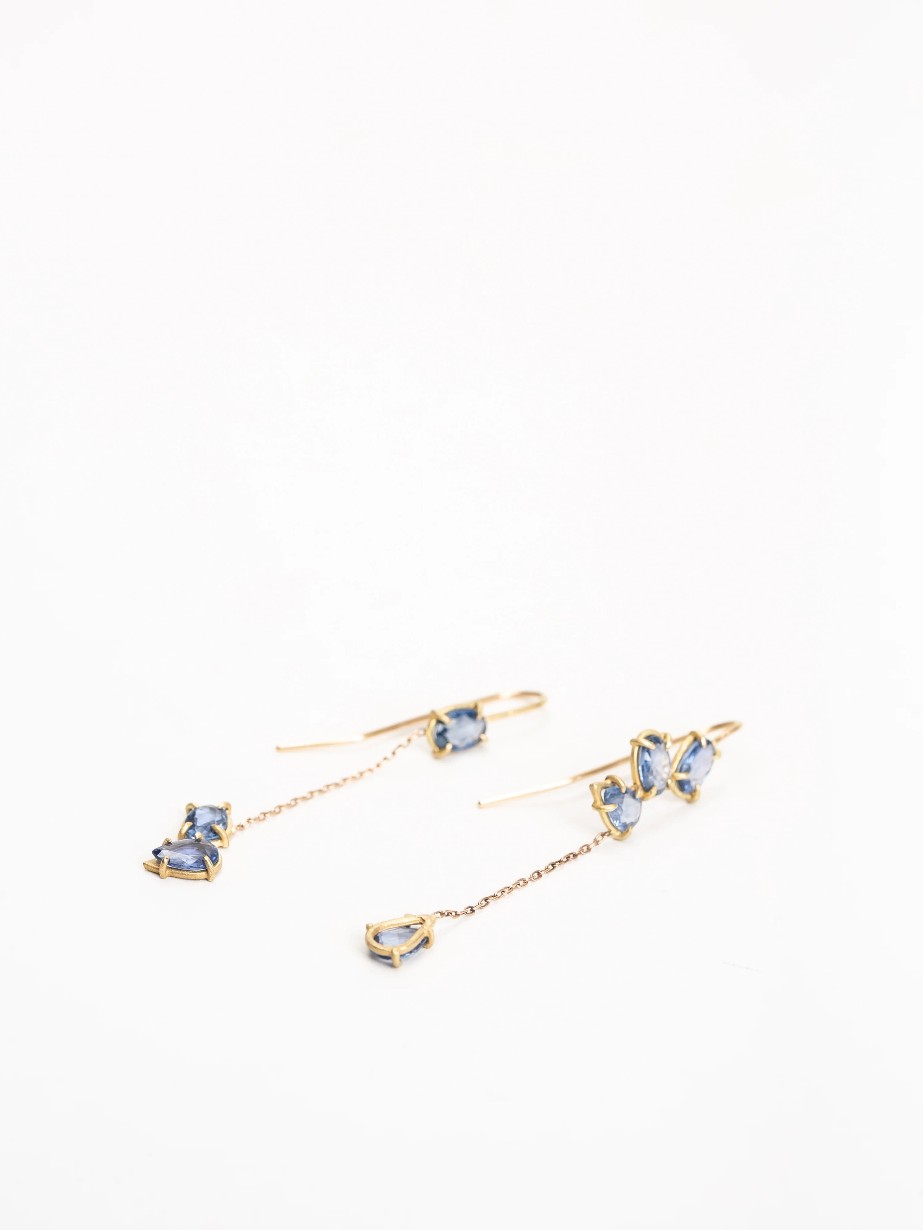 blue sapphire gem drop earrings - Image 4