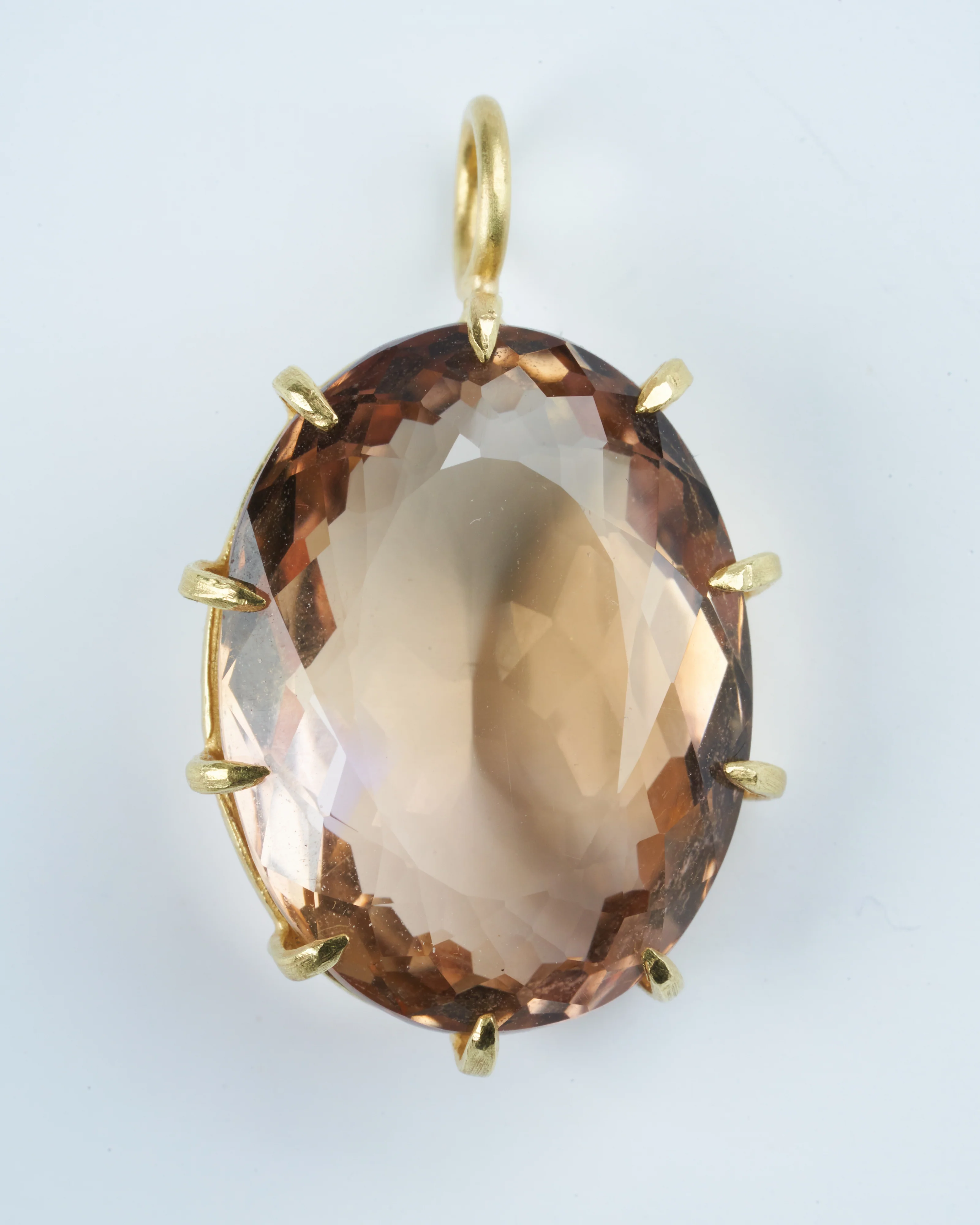 ametrine faceted oval pendant - brown/ gold - Image 2