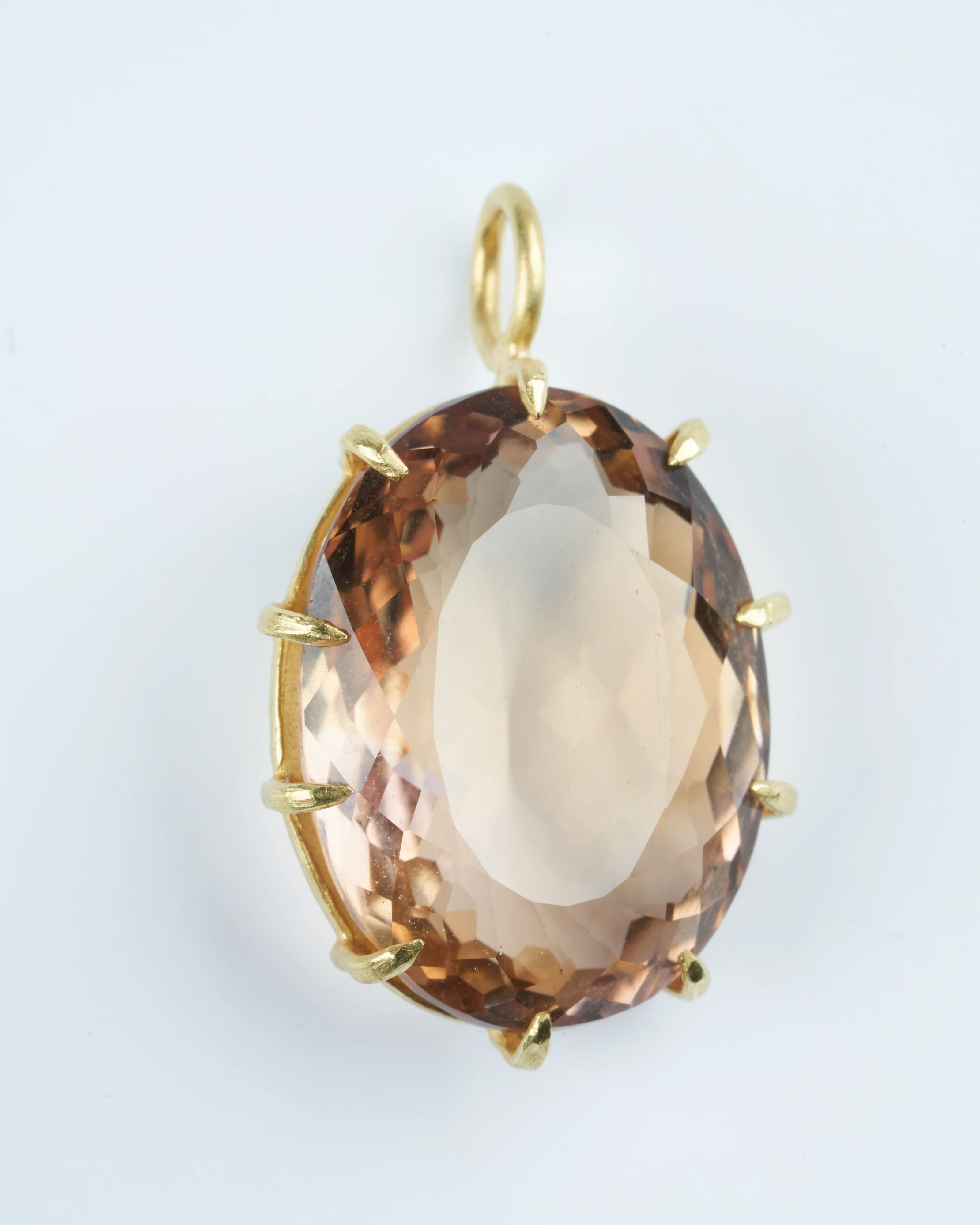 ametrine faceted oval pendant - brown/ gold - Image 3