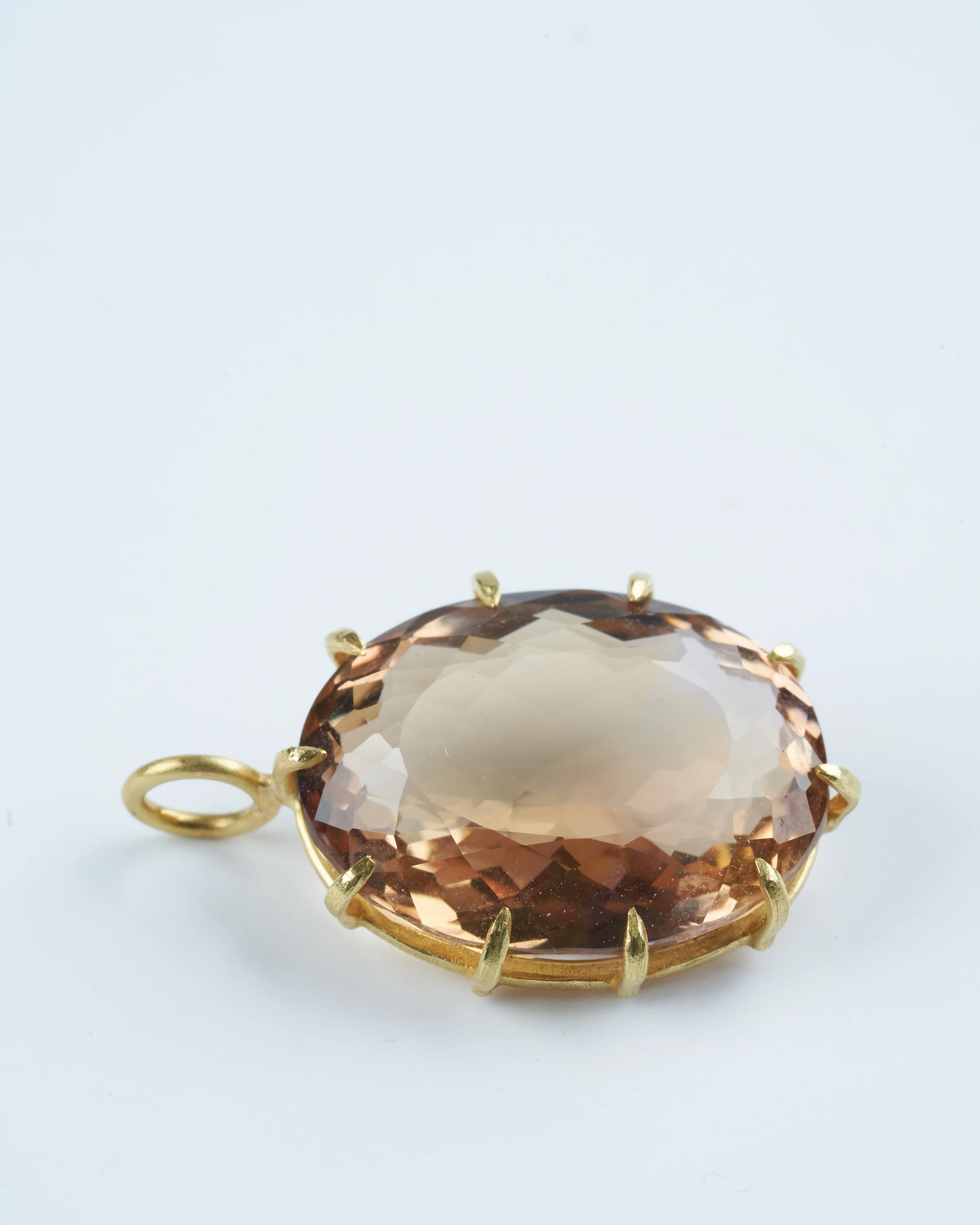 ametrine faceted oval pendant - brown/ gold - Image 4