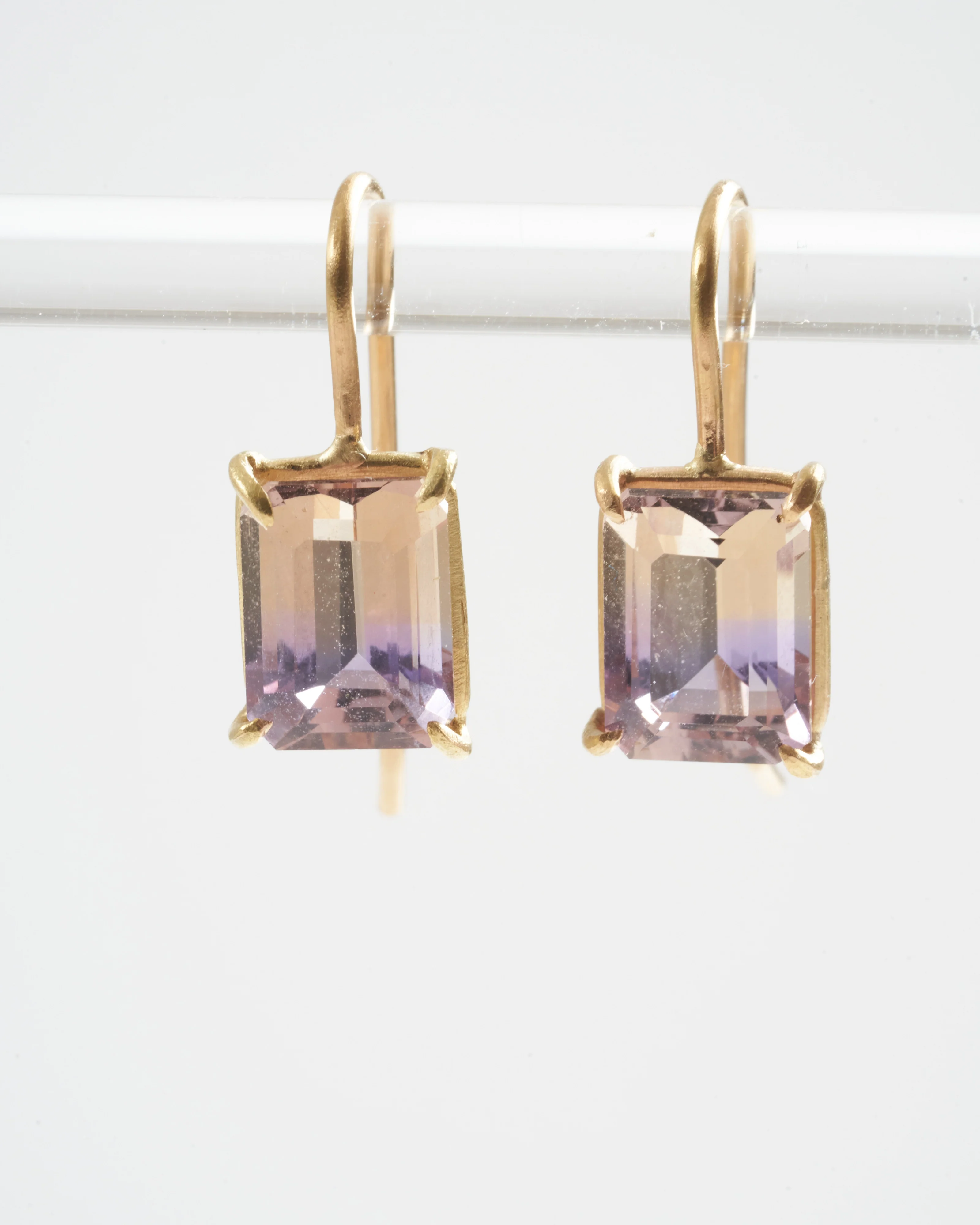 ametrine mini gem earrings - lavender - Image 2