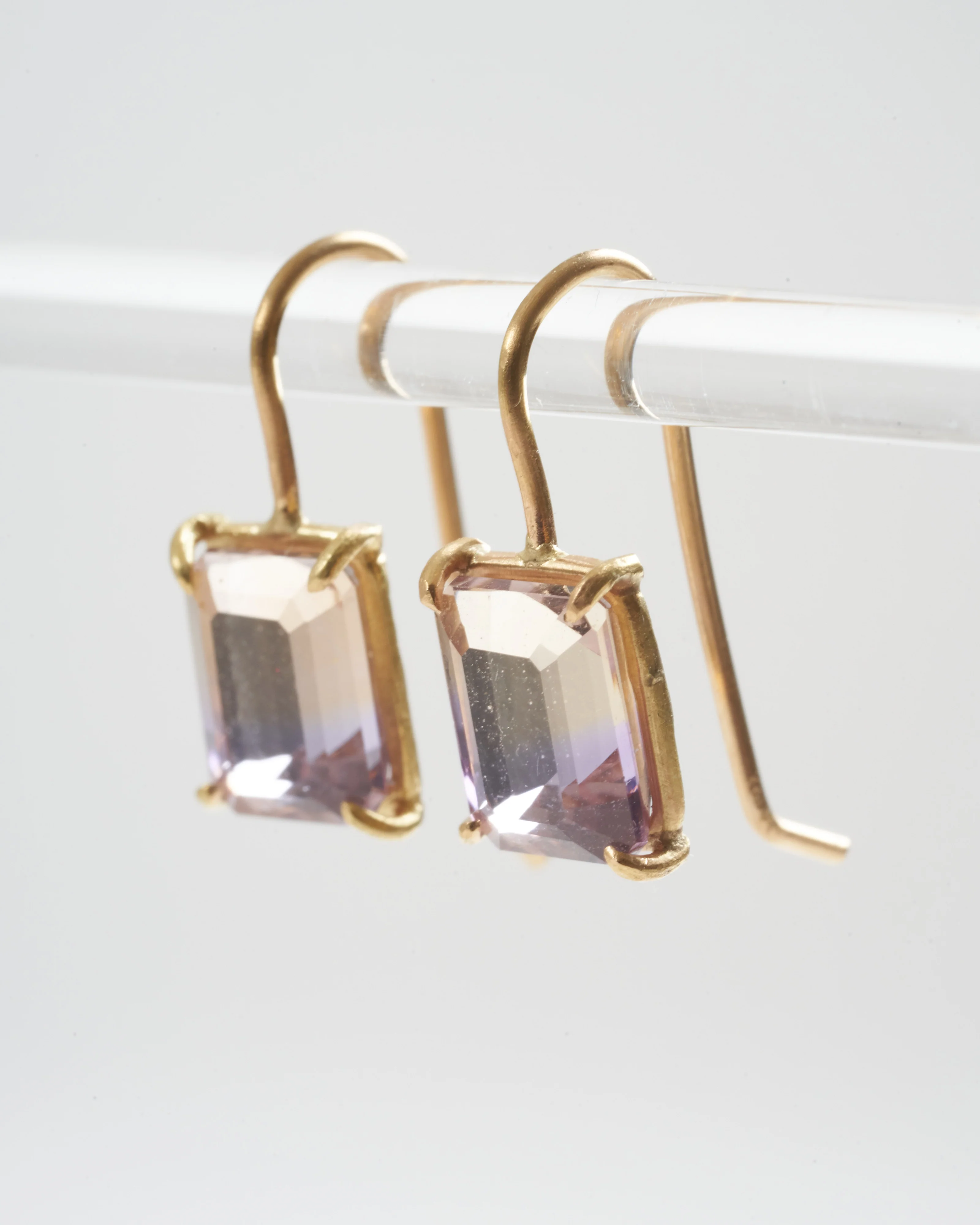 ametrine mini gem earrings - lavender - Image 3
