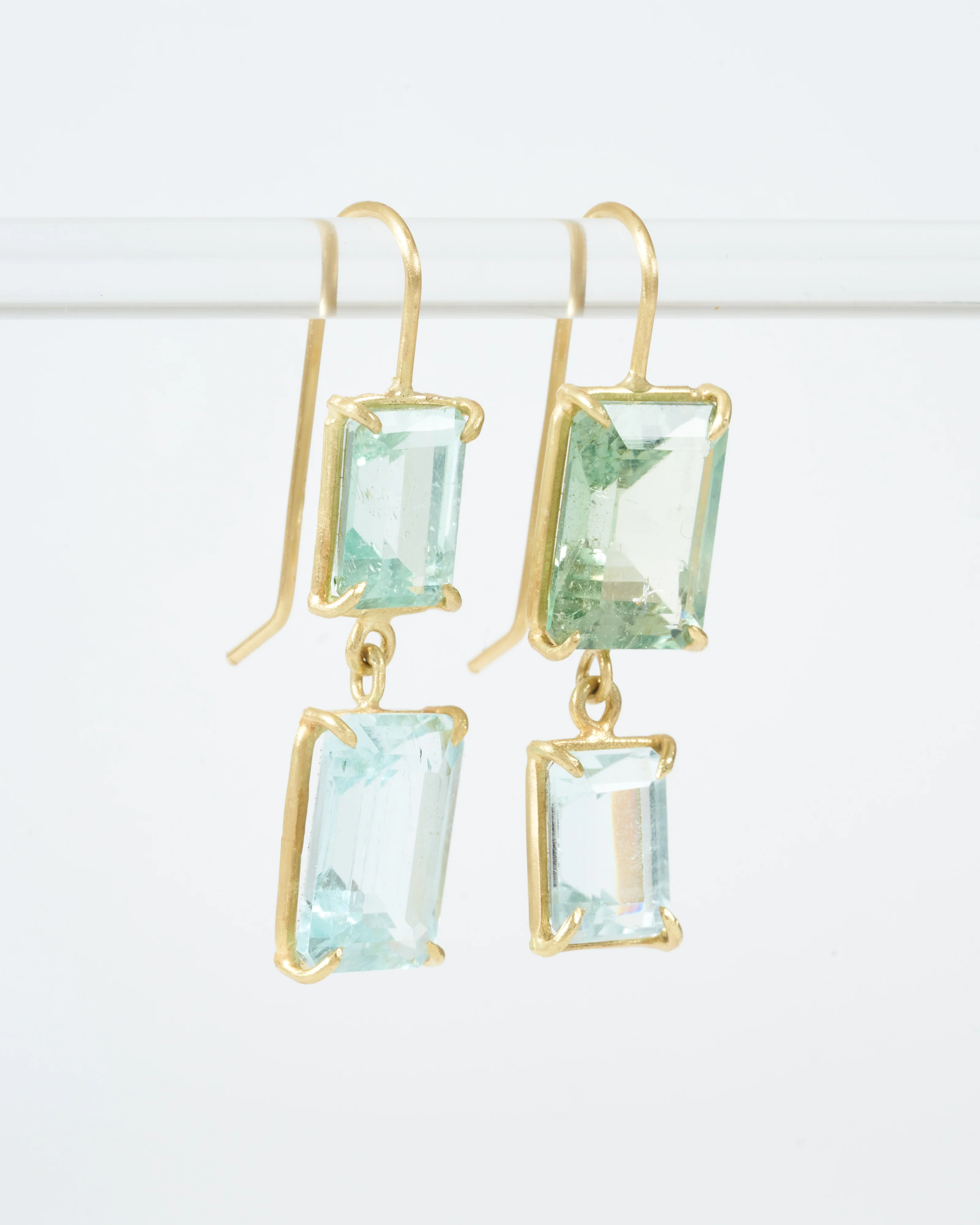 aqua and green beryl drop earrings - Image 2