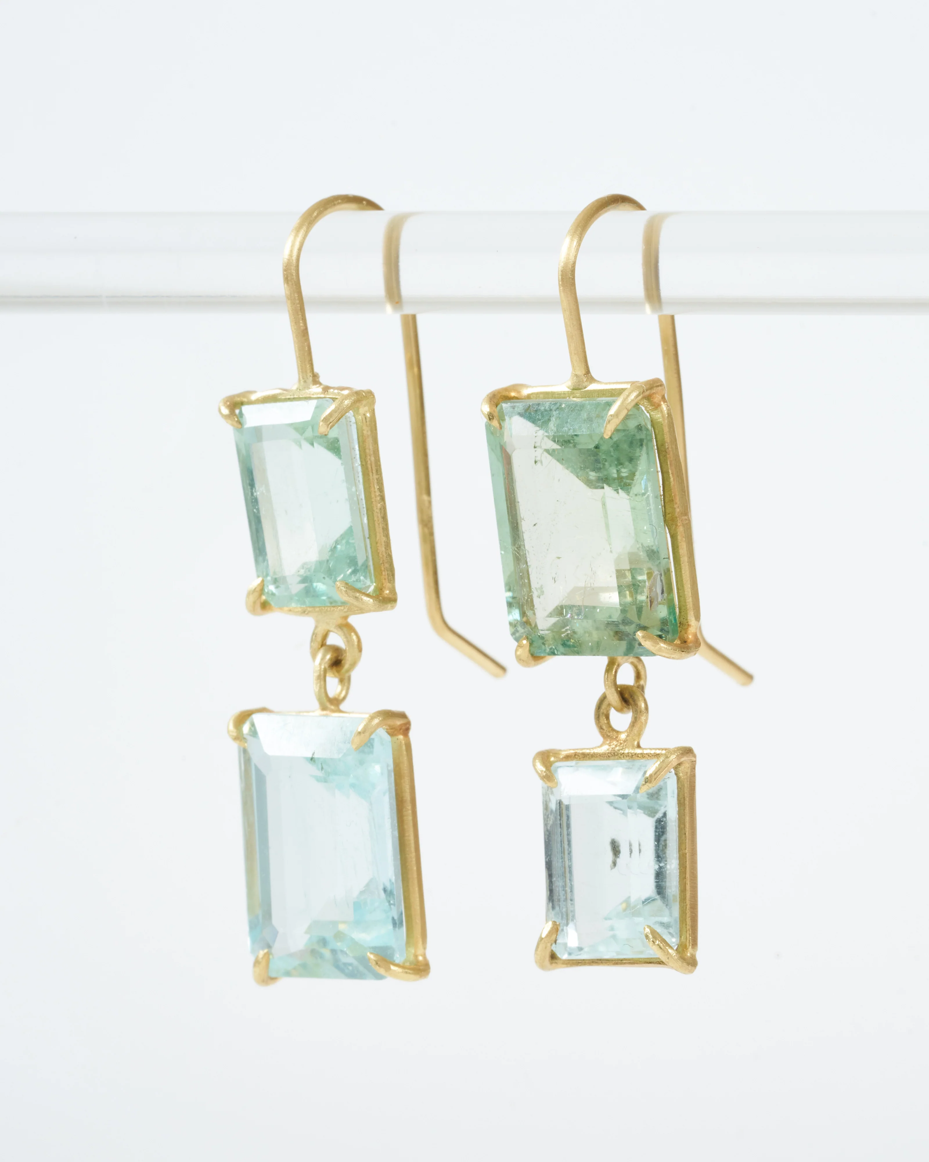 aqua and green beryl drop earrings - Image 3