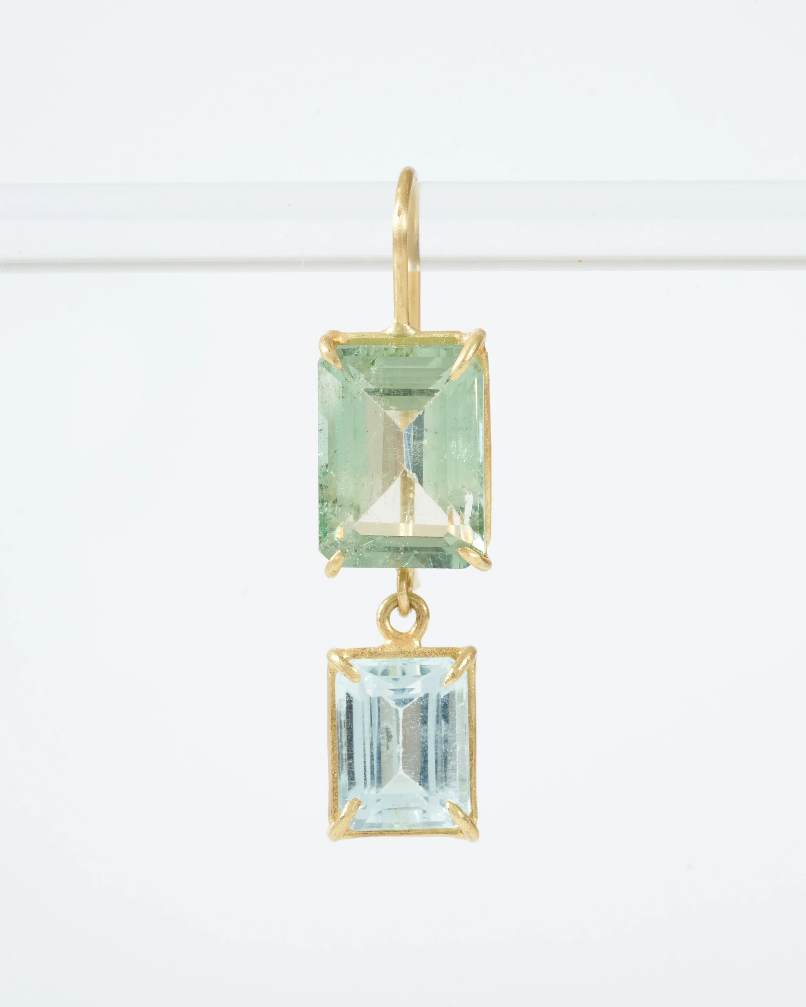aqua and green beryl drop earrings - Image 4