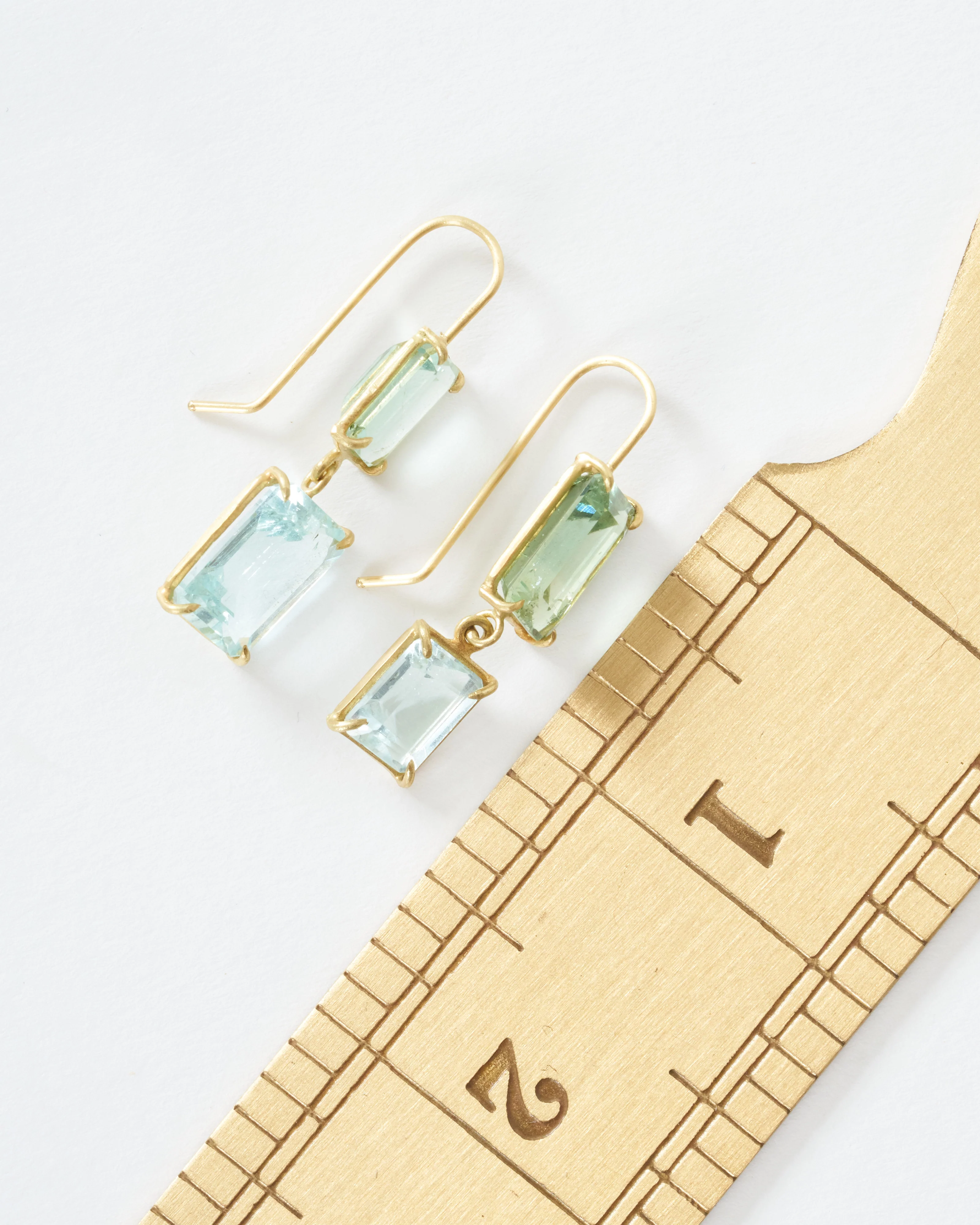 aqua and green beryl drop earrings - Image 5