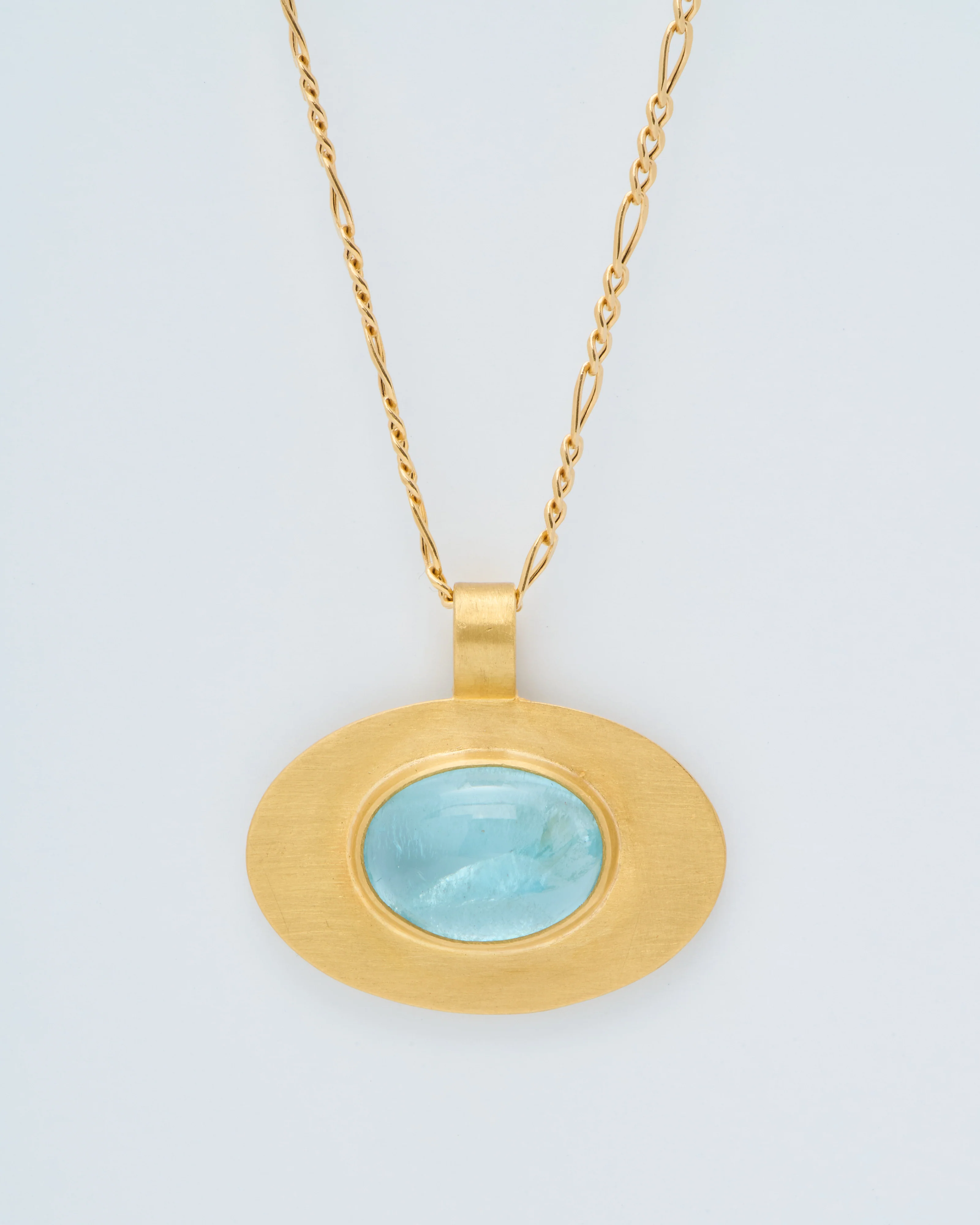 aquamarine cabochon oval pendant - Image 2