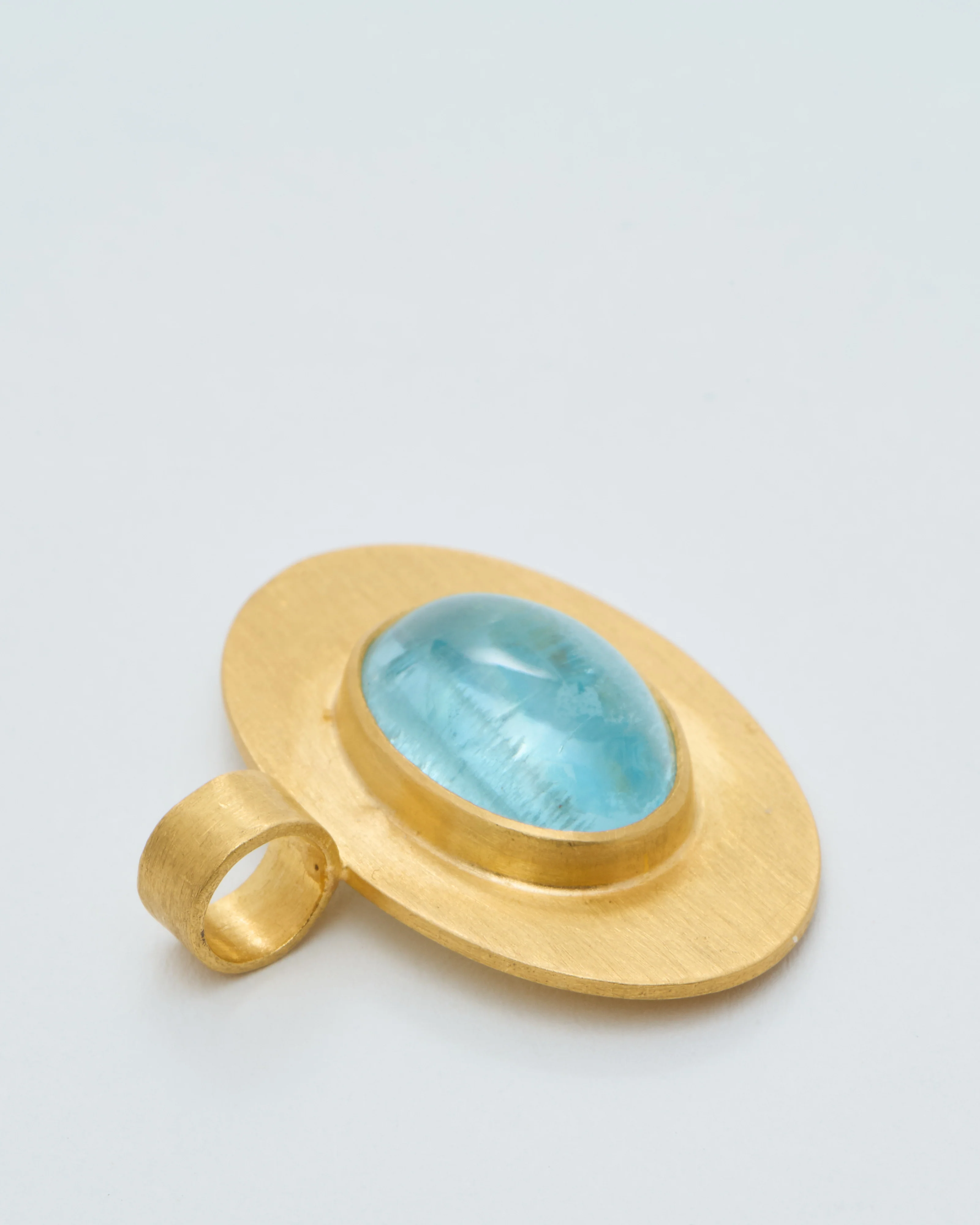 aquamarine cabochon oval pendant - Image 5