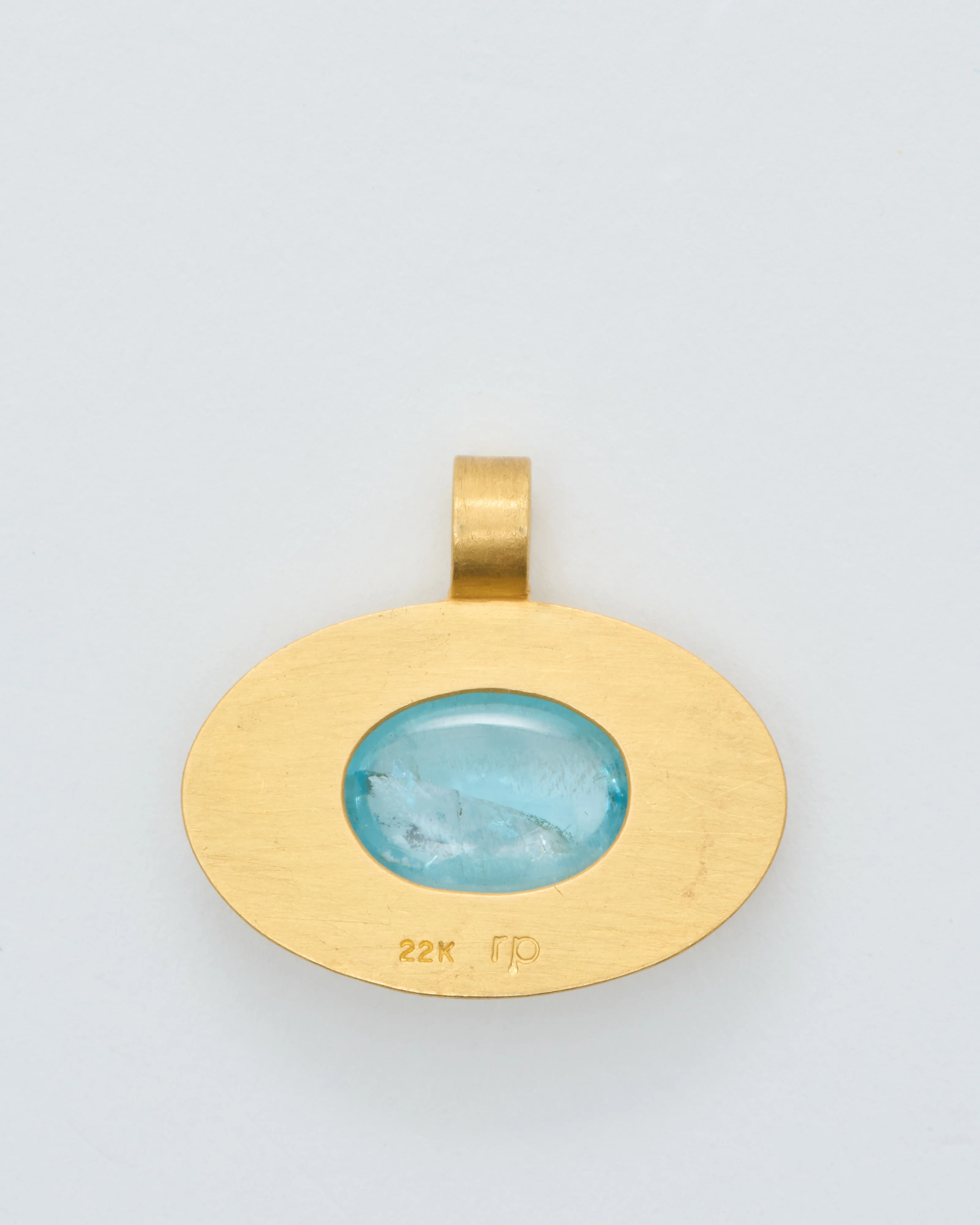 aquamarine cabochon oval pendant - Image 6