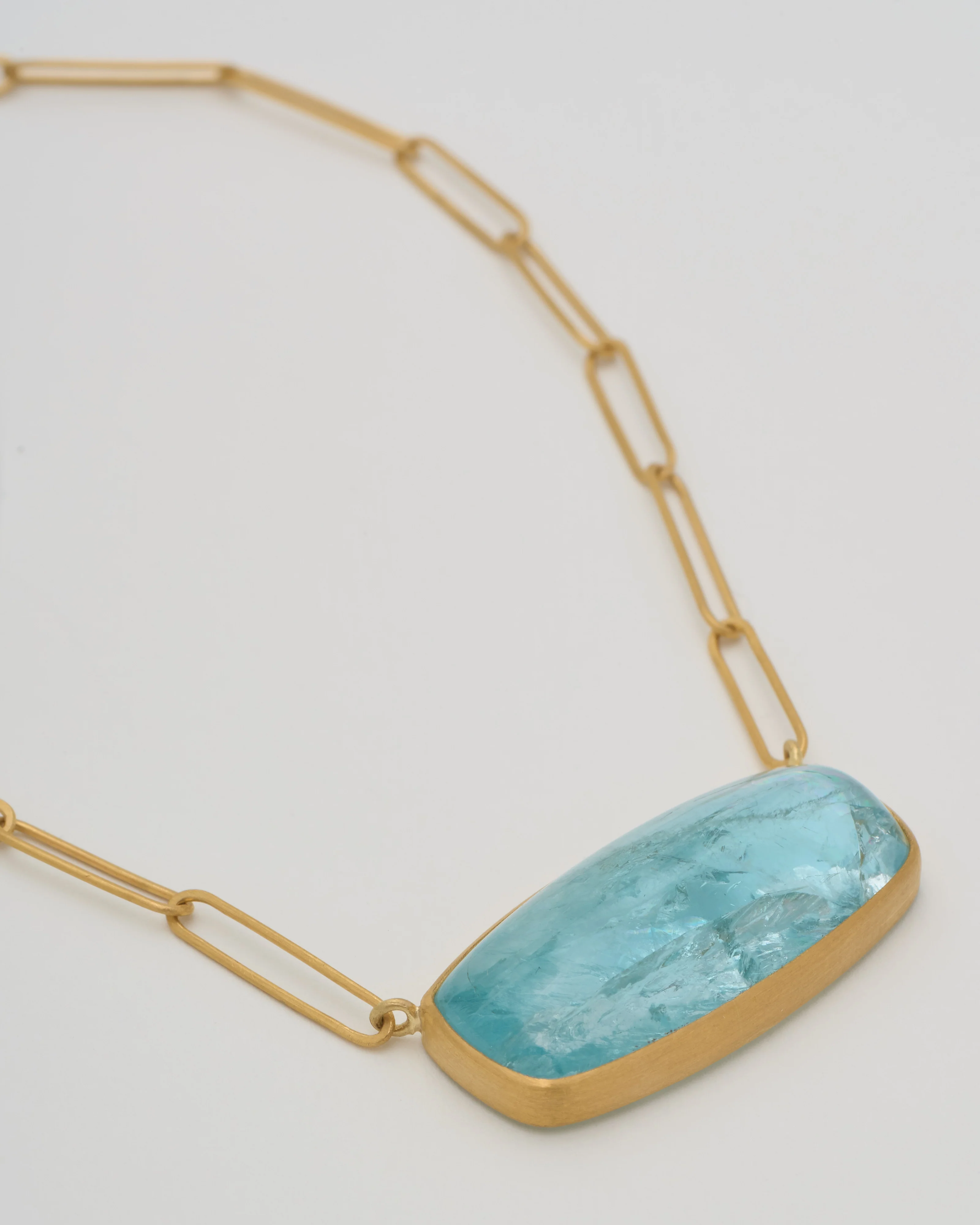 aquamarine cabochon pendant necklace - Image 3