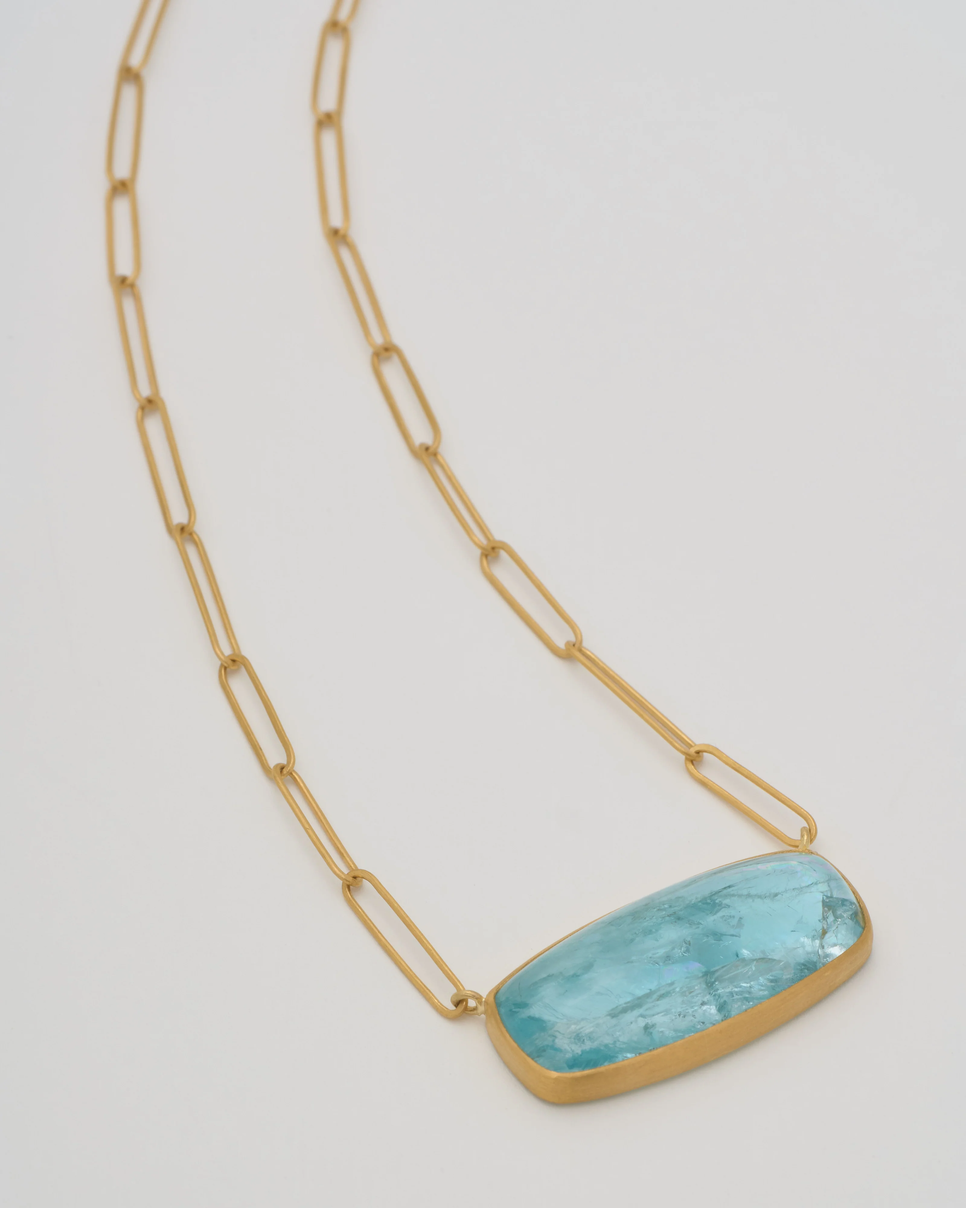 aquamarine cabochon pendant necklace - Image 4