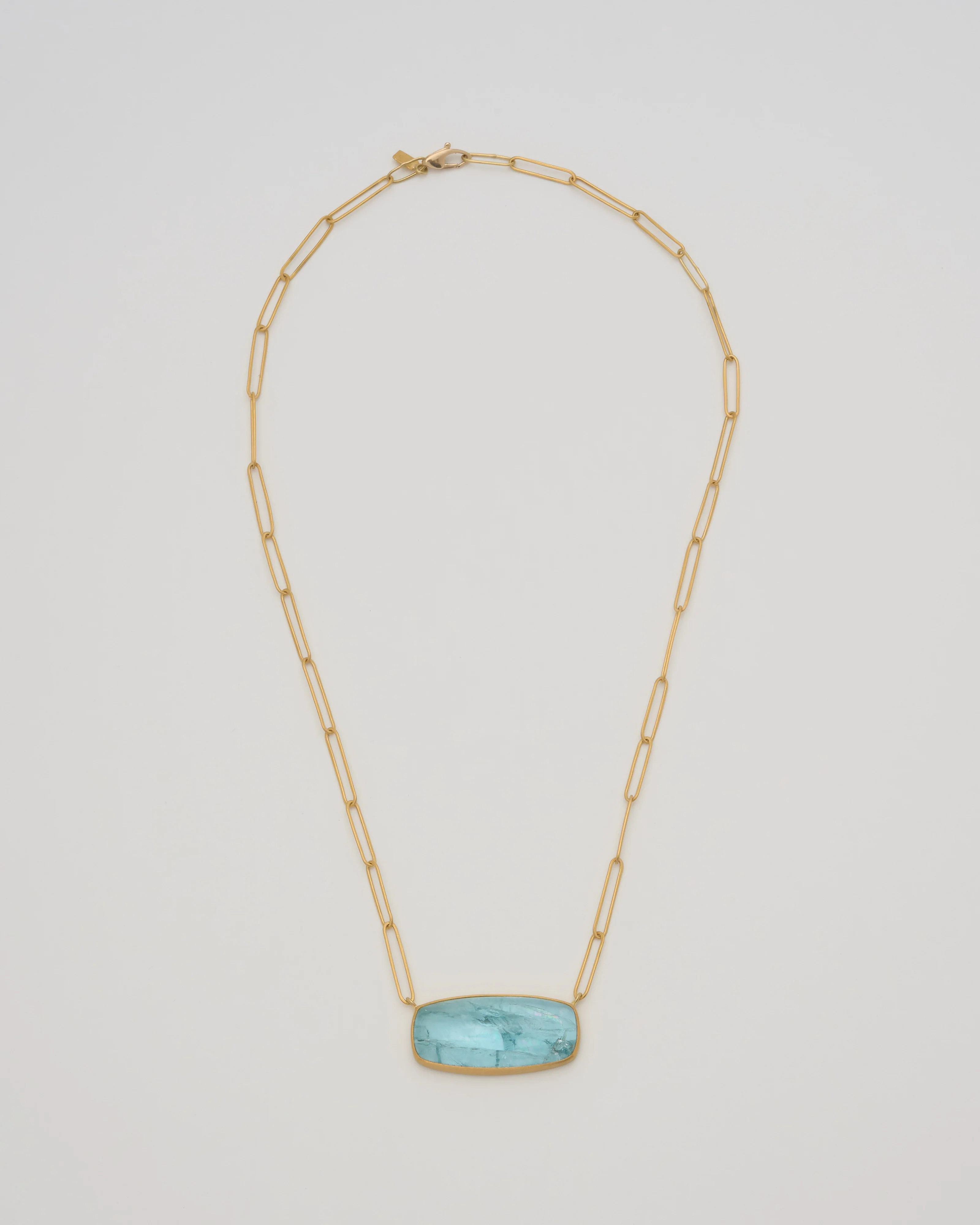 aquamarine cabochon pendant necklace - Image 5