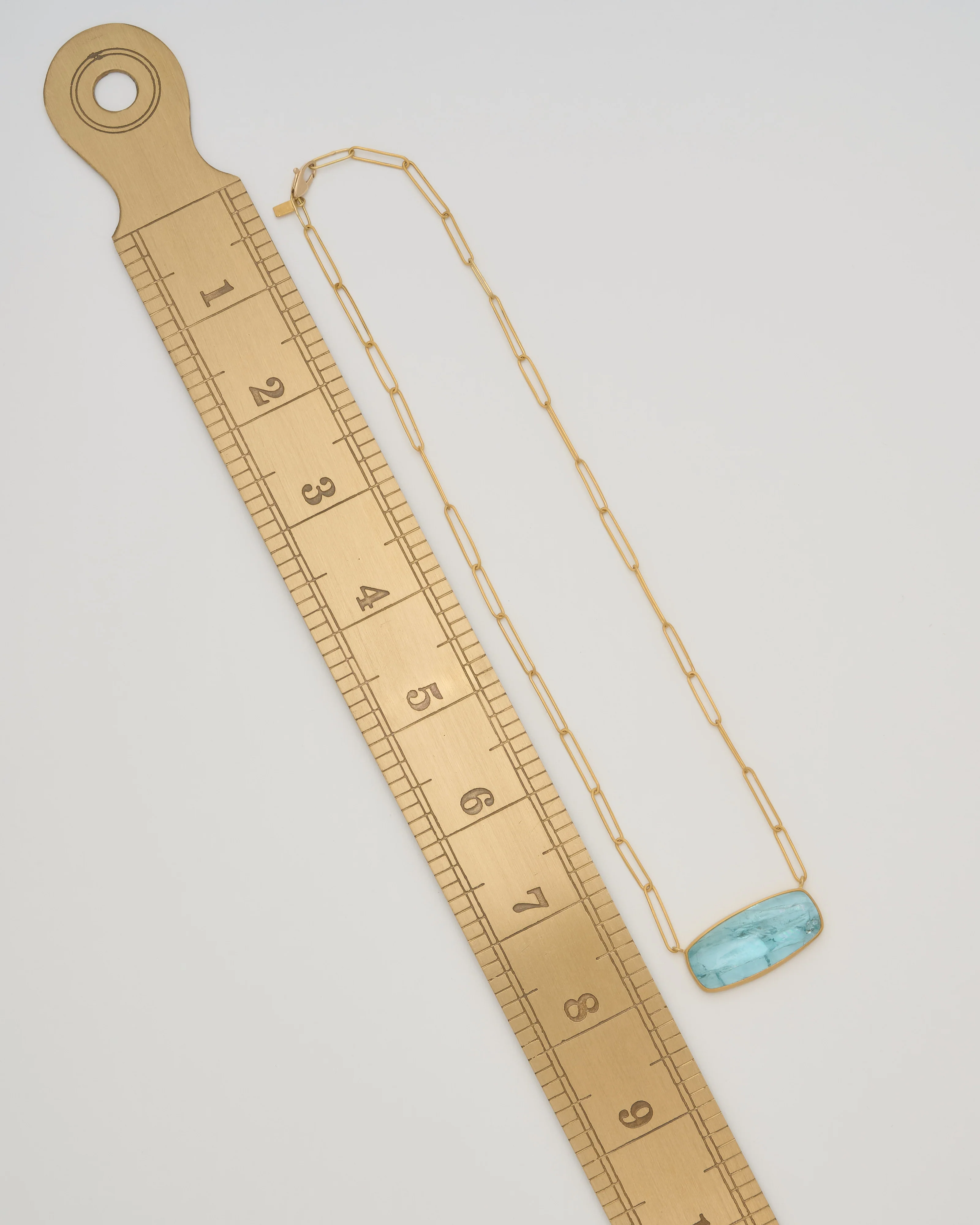 aquamarine cabochon pendant necklace - Image 7