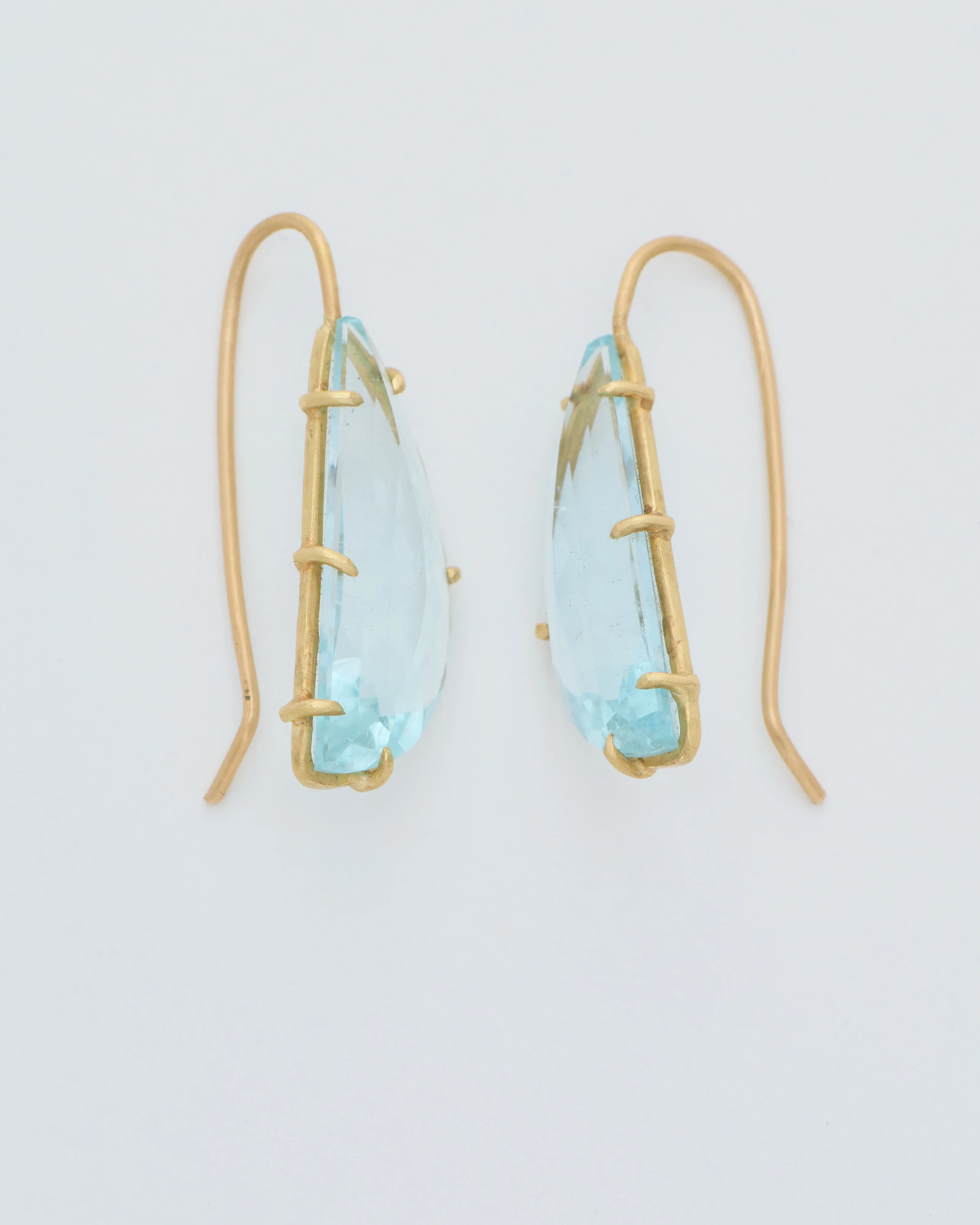 aquamarine crescent moon faceted earrings - Image 4