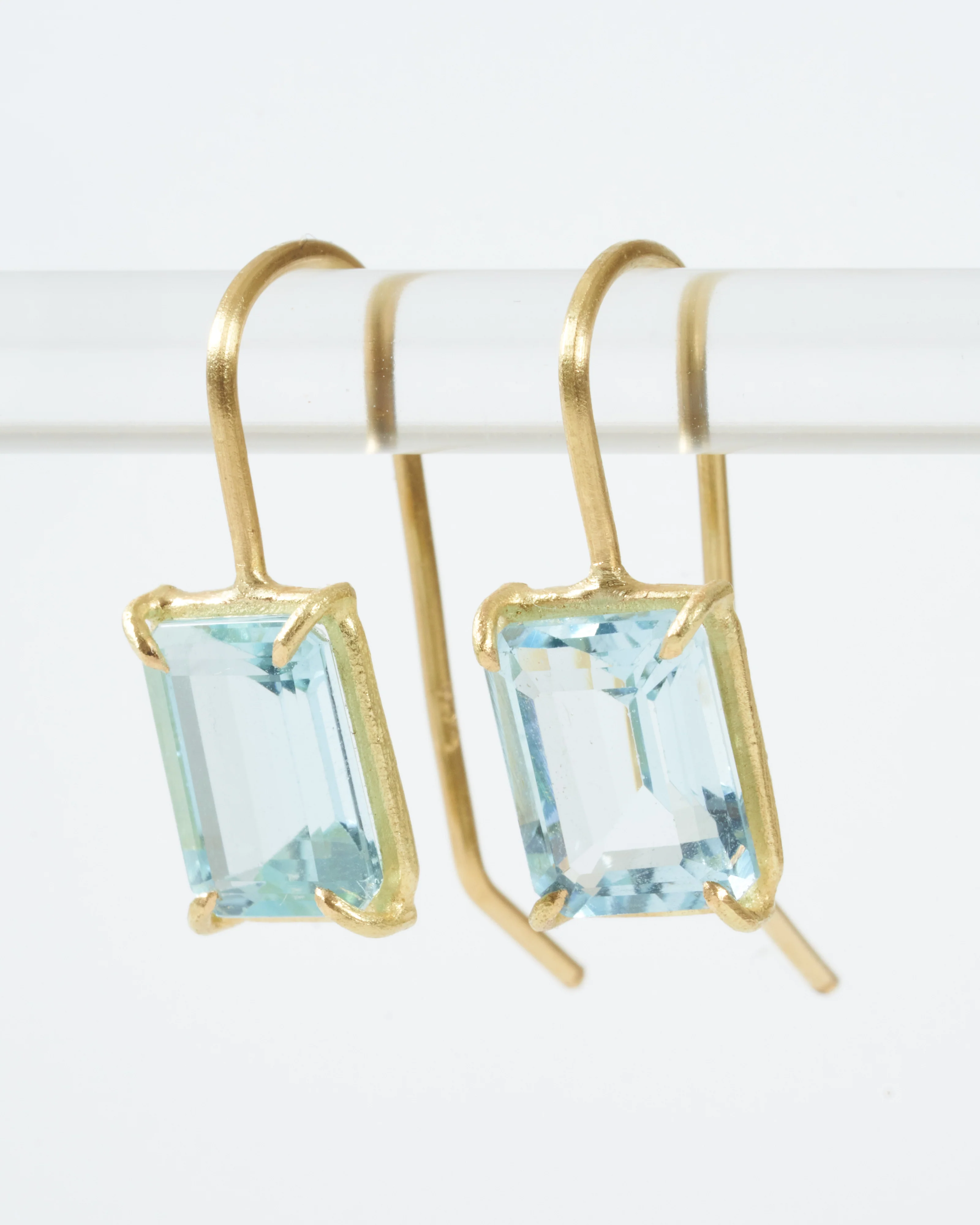aquamarine, emerald cut earrings - Image 2