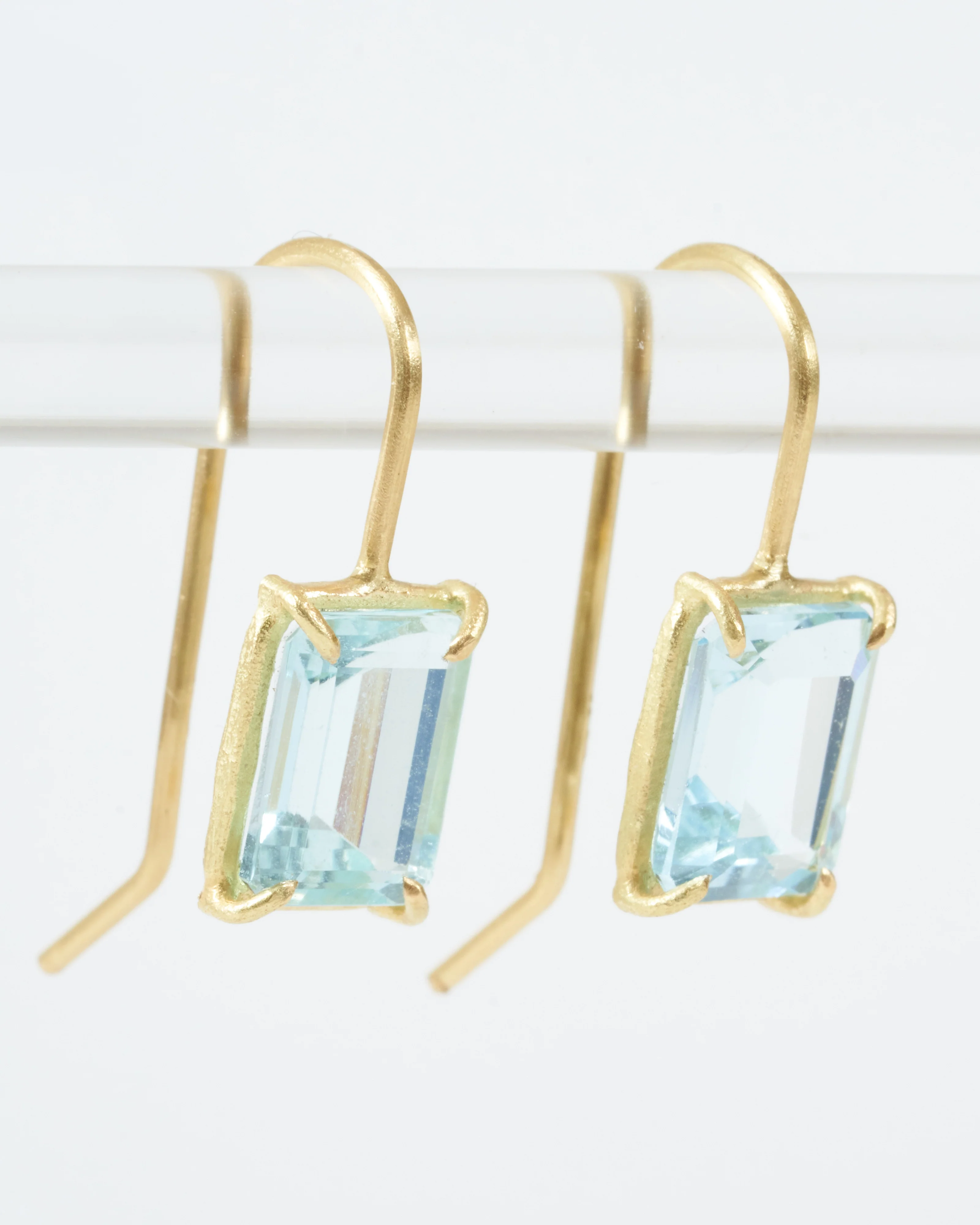 aquamarine, emerald cut earrings - Image 3