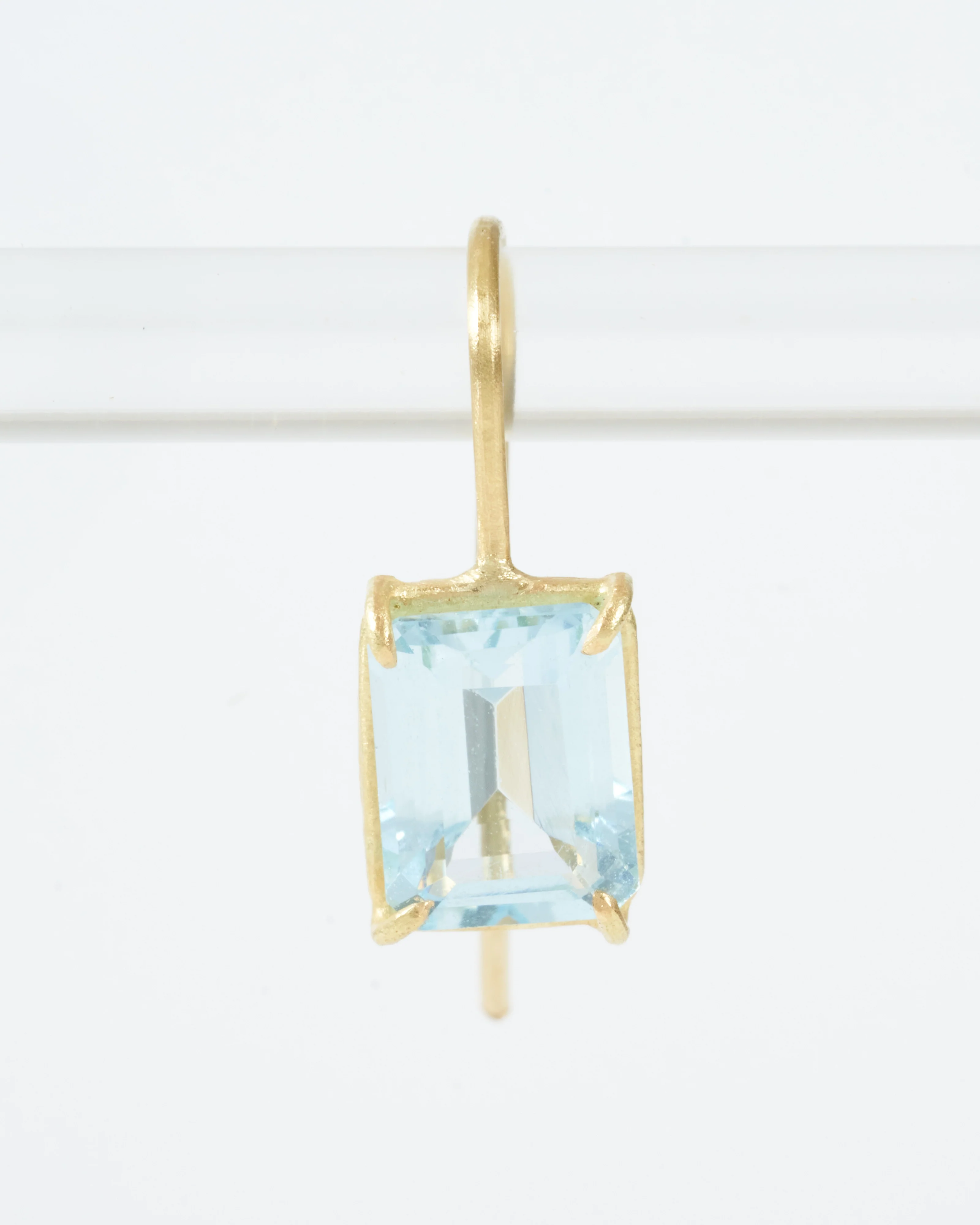 aquamarine, emerald cut earrings - Image 4