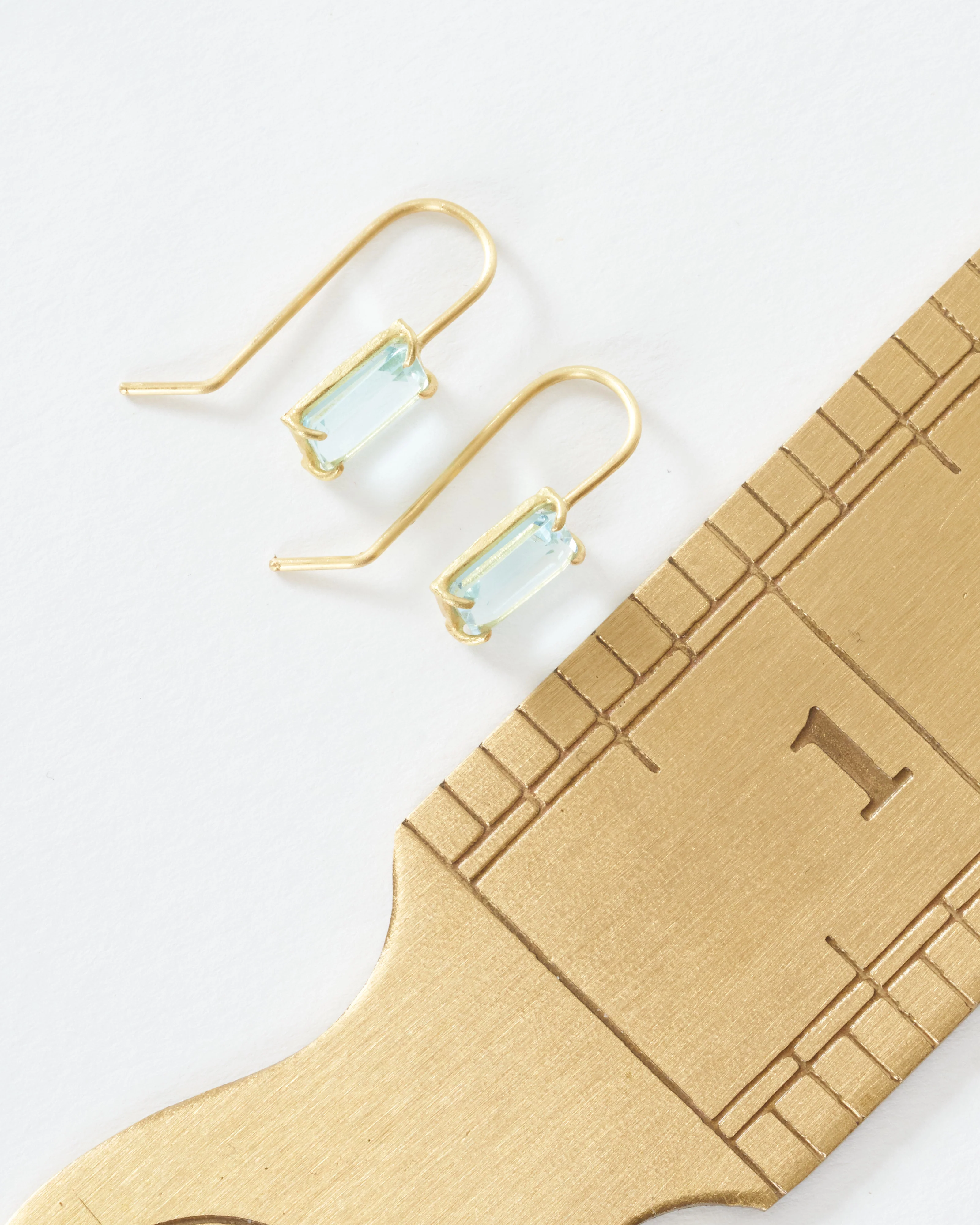 aquamarine, emerald cut earrings - Image 5