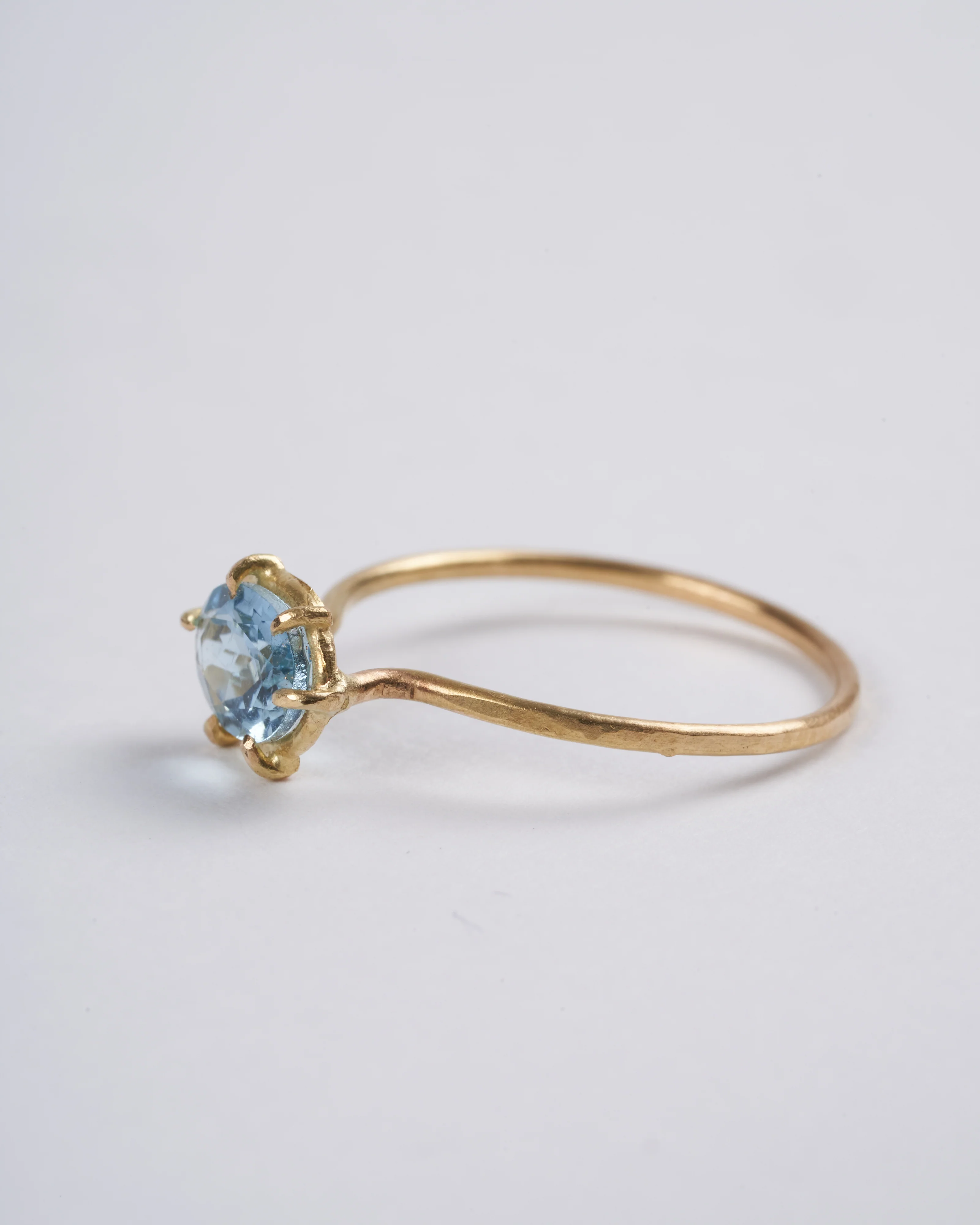 aquamarine faceted oval mini gem ring - Image 3