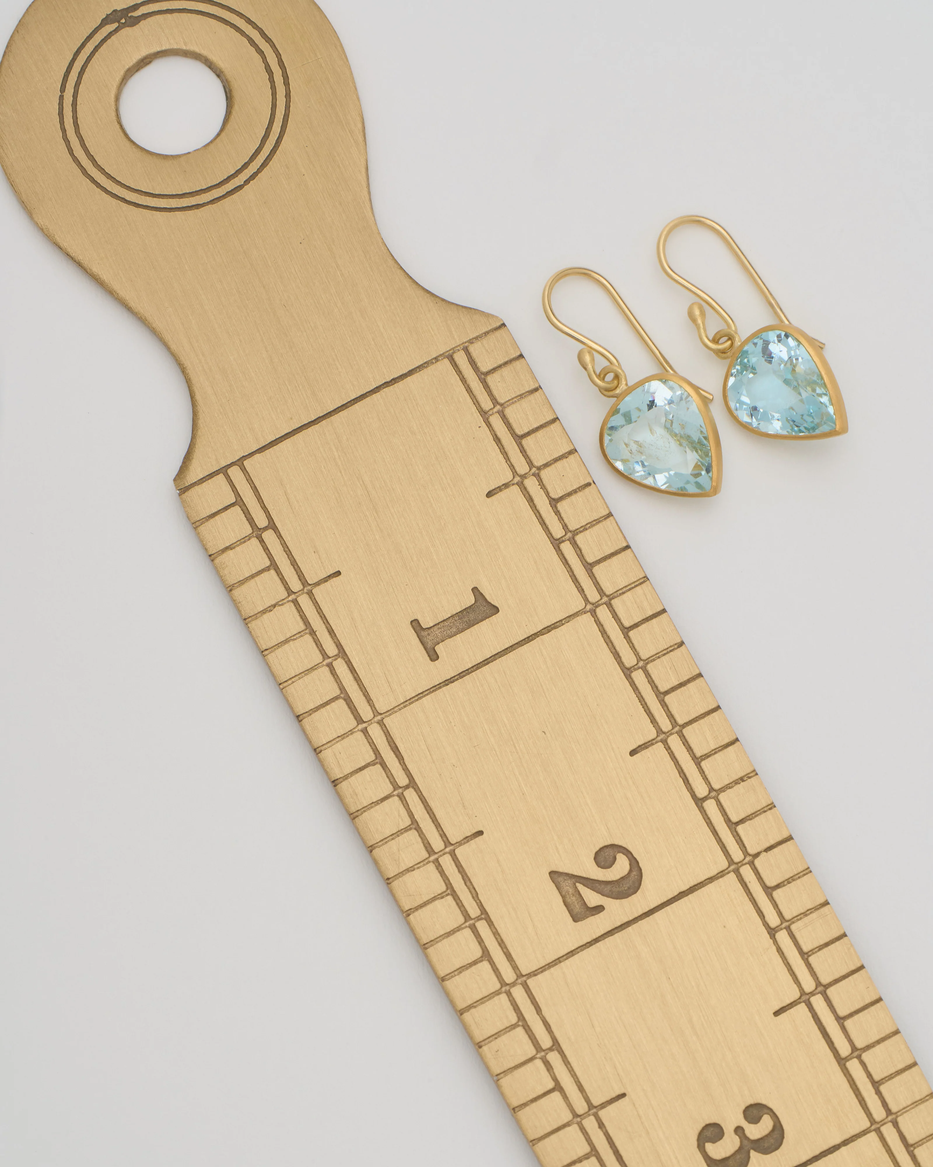 aquamarine faceted teardrop earrings - Image 6