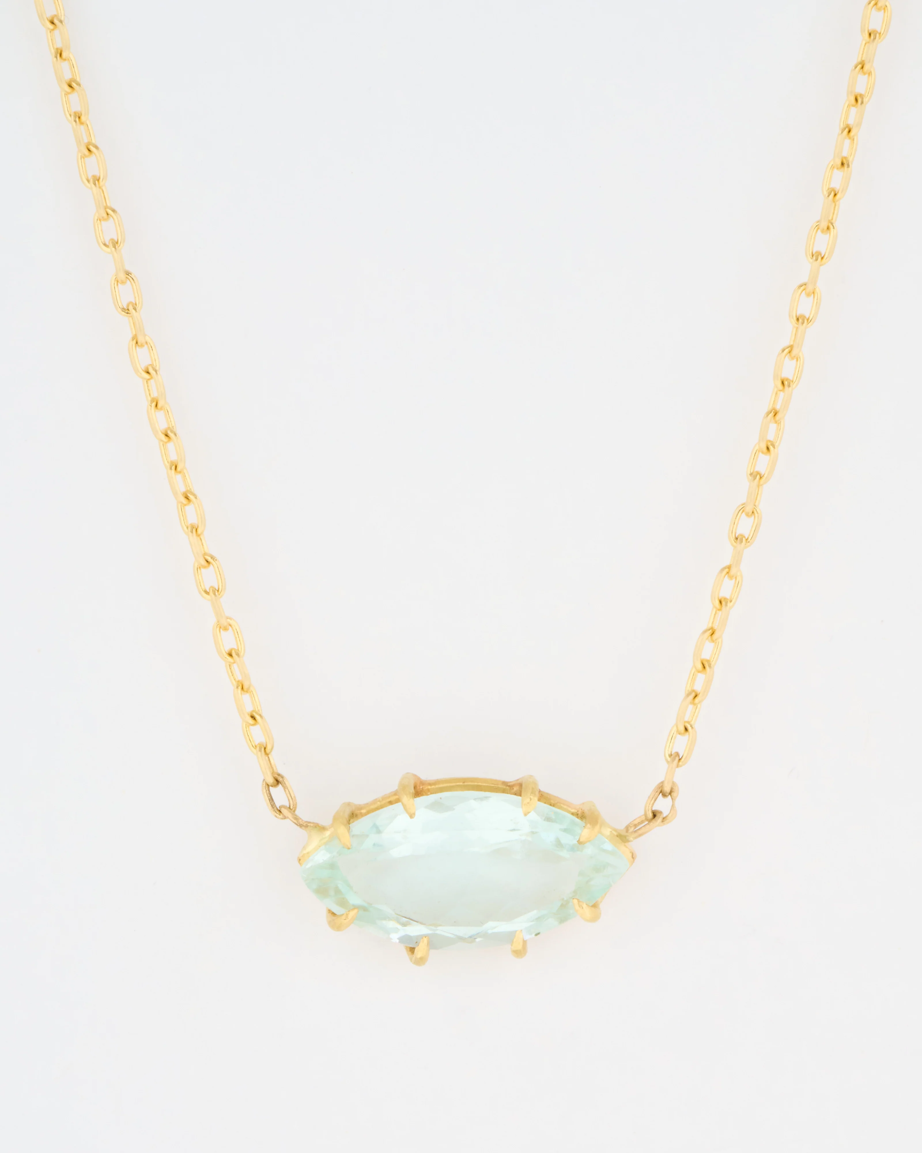 aquamarine navette gem necklace - Image 2