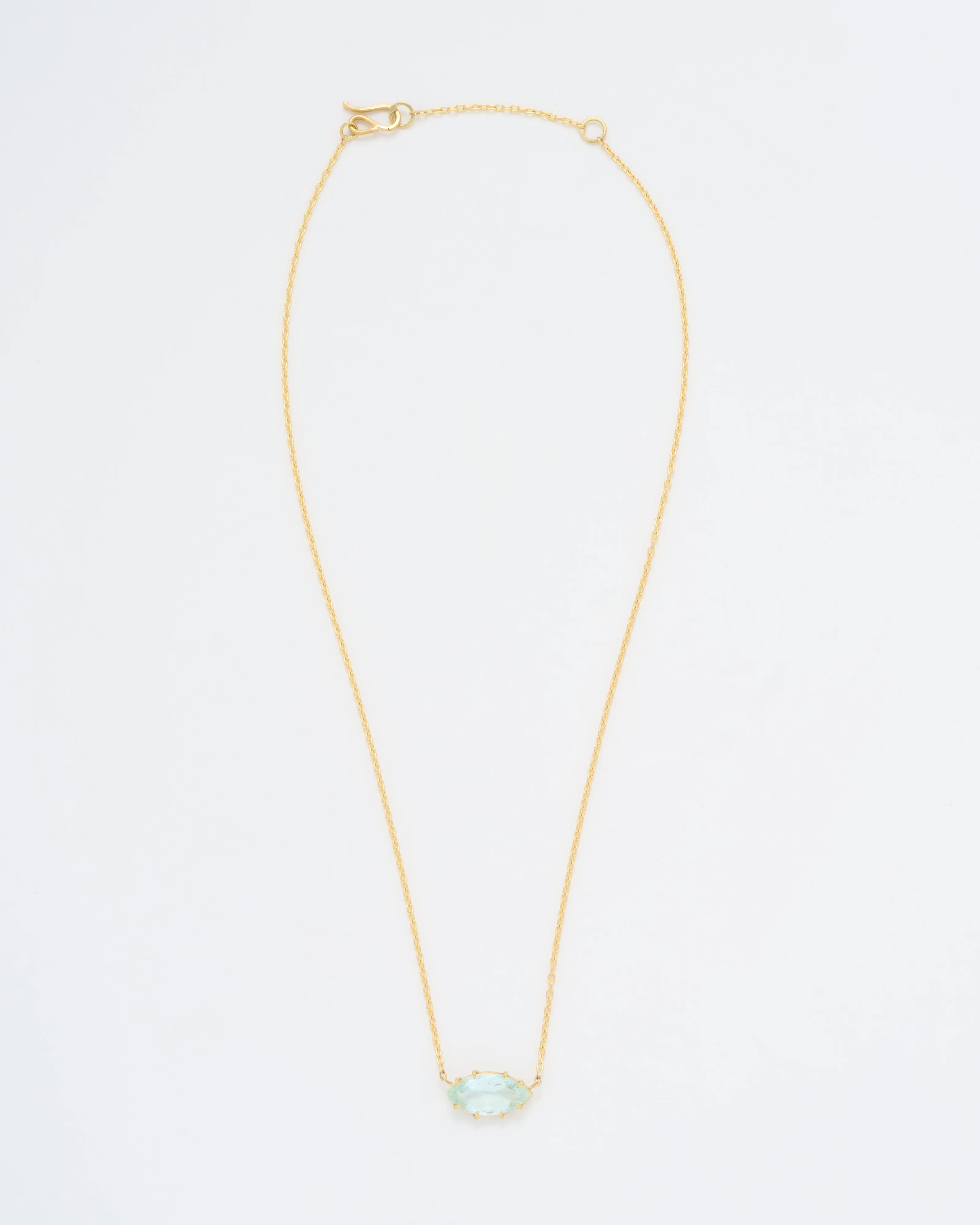 aquamarine navette gem necklace - Image 3