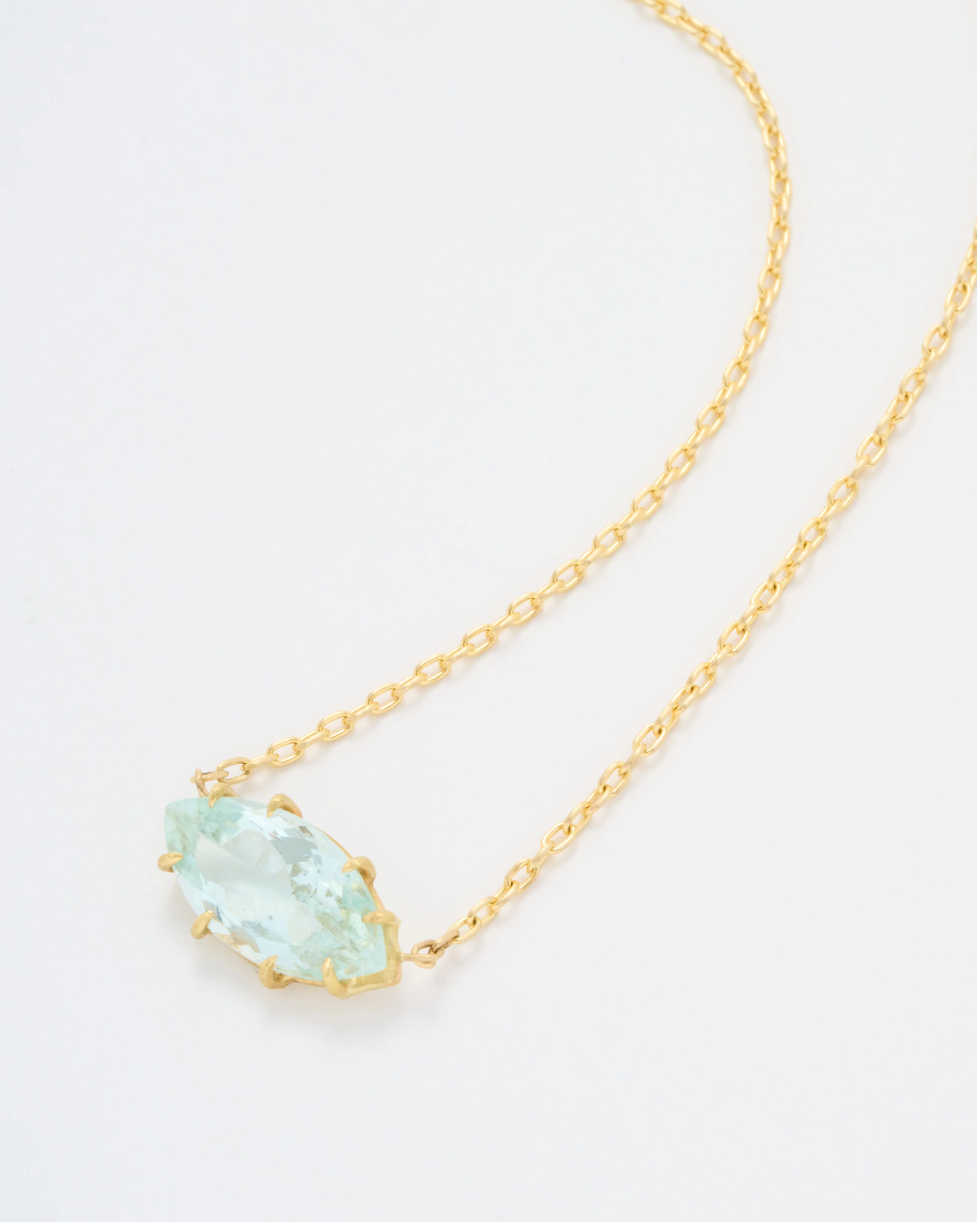 aquamarine navette gem necklace - Image 4