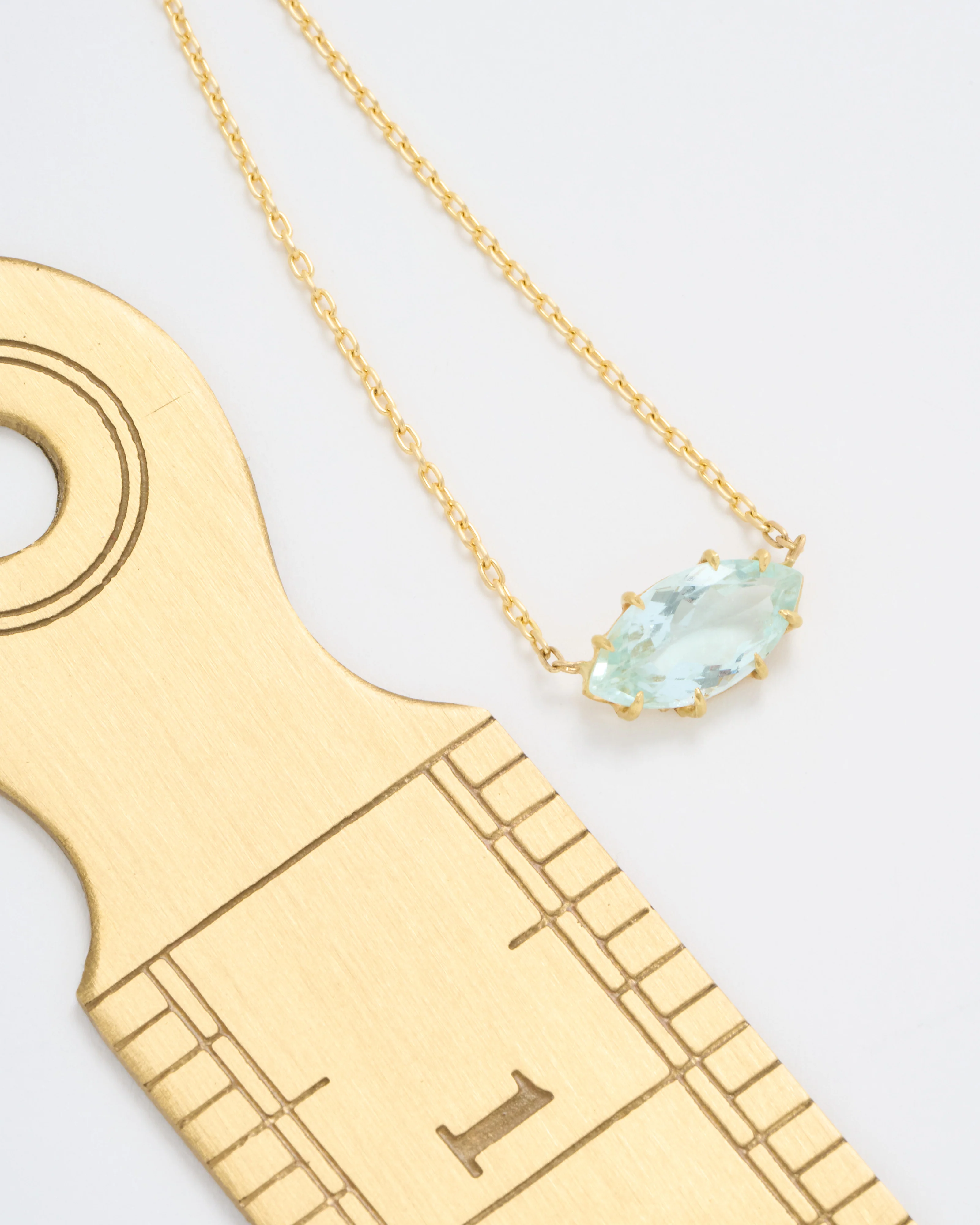 aquamarine navette gem necklace - Image 6