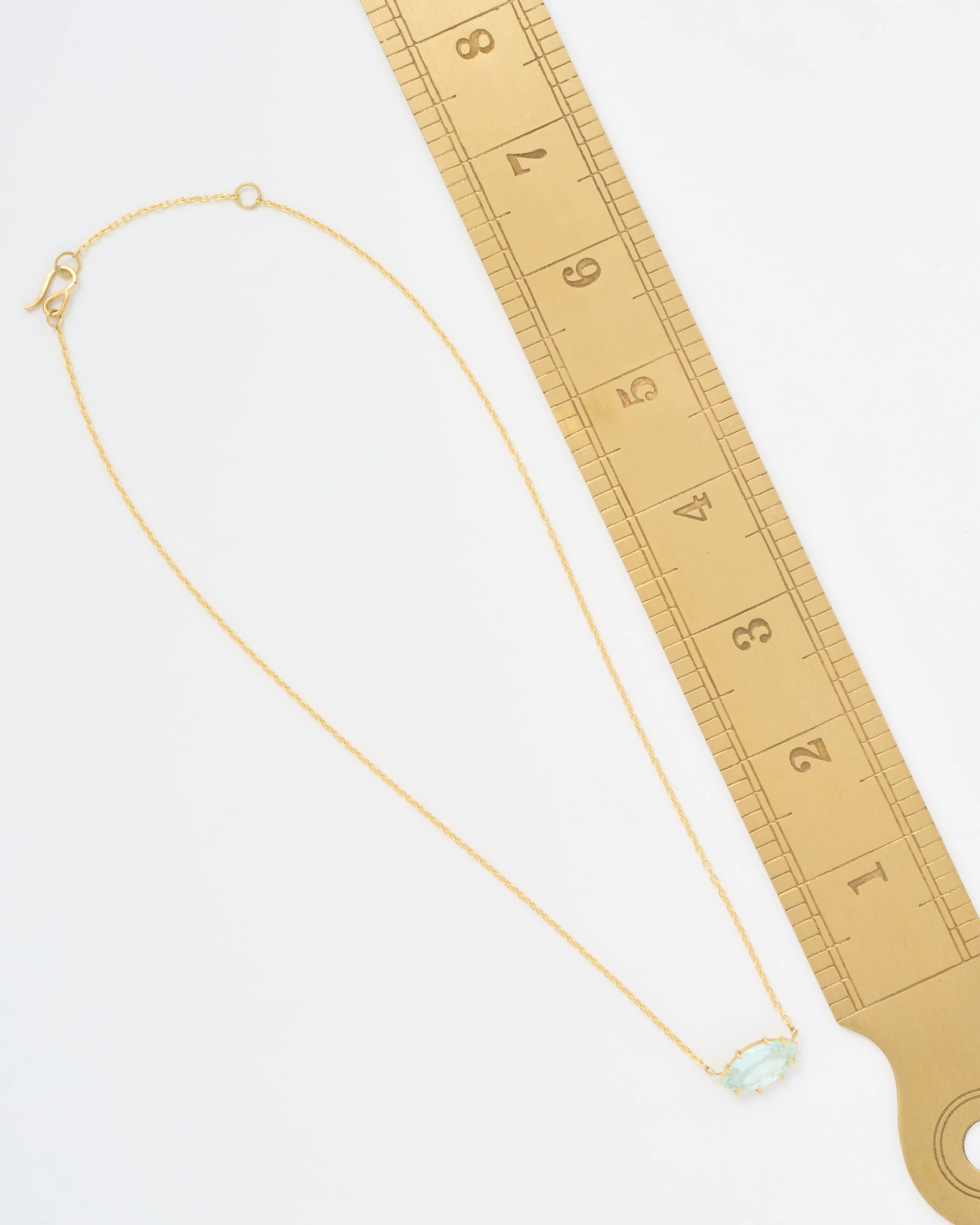 aquamarine navette gem necklace - Image 7
