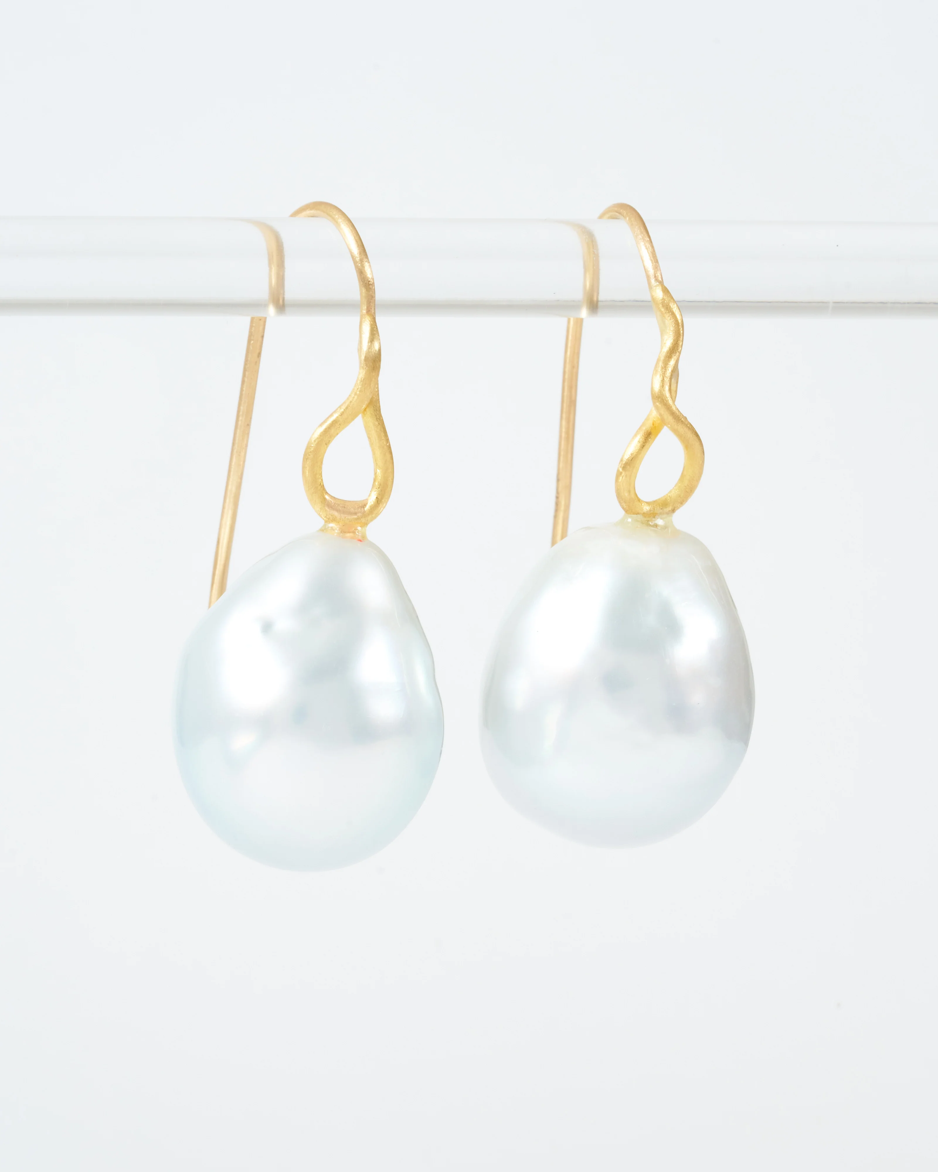 baroque pearl teardrop earrings - Image 2