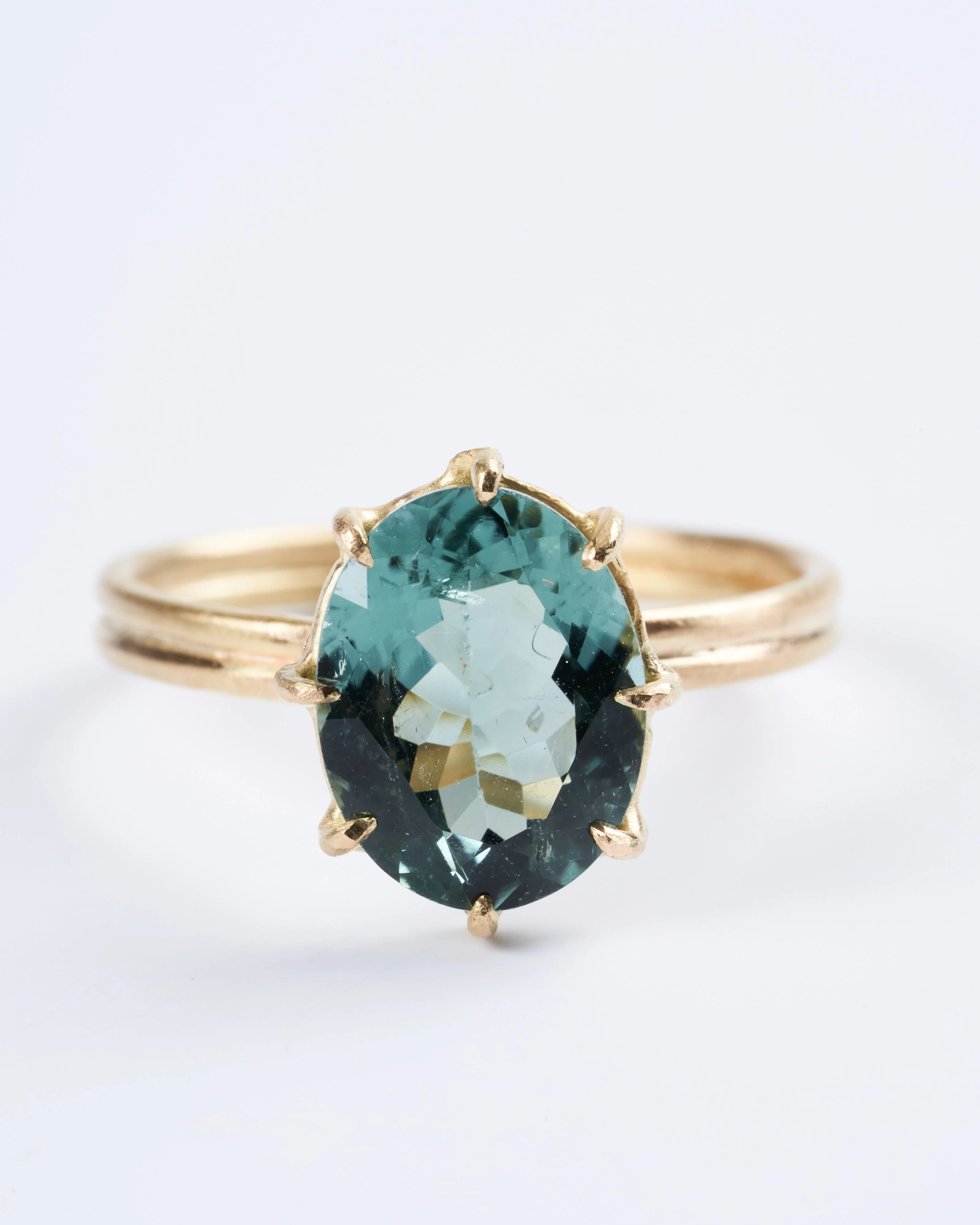 blue green tourmaline ring - blue/ gold - Image 4