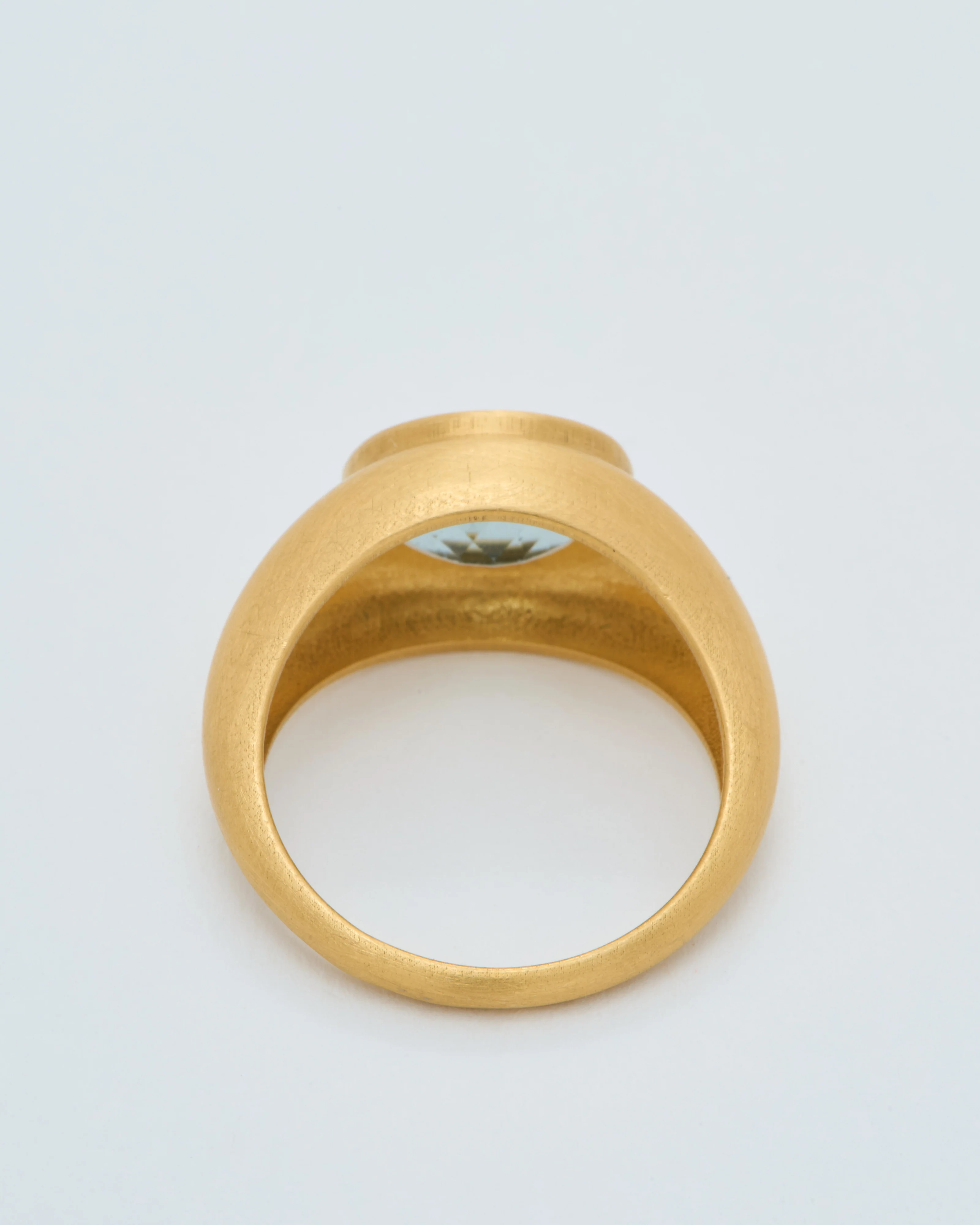 blue tourmaline faceted oval domed ring - Image 4