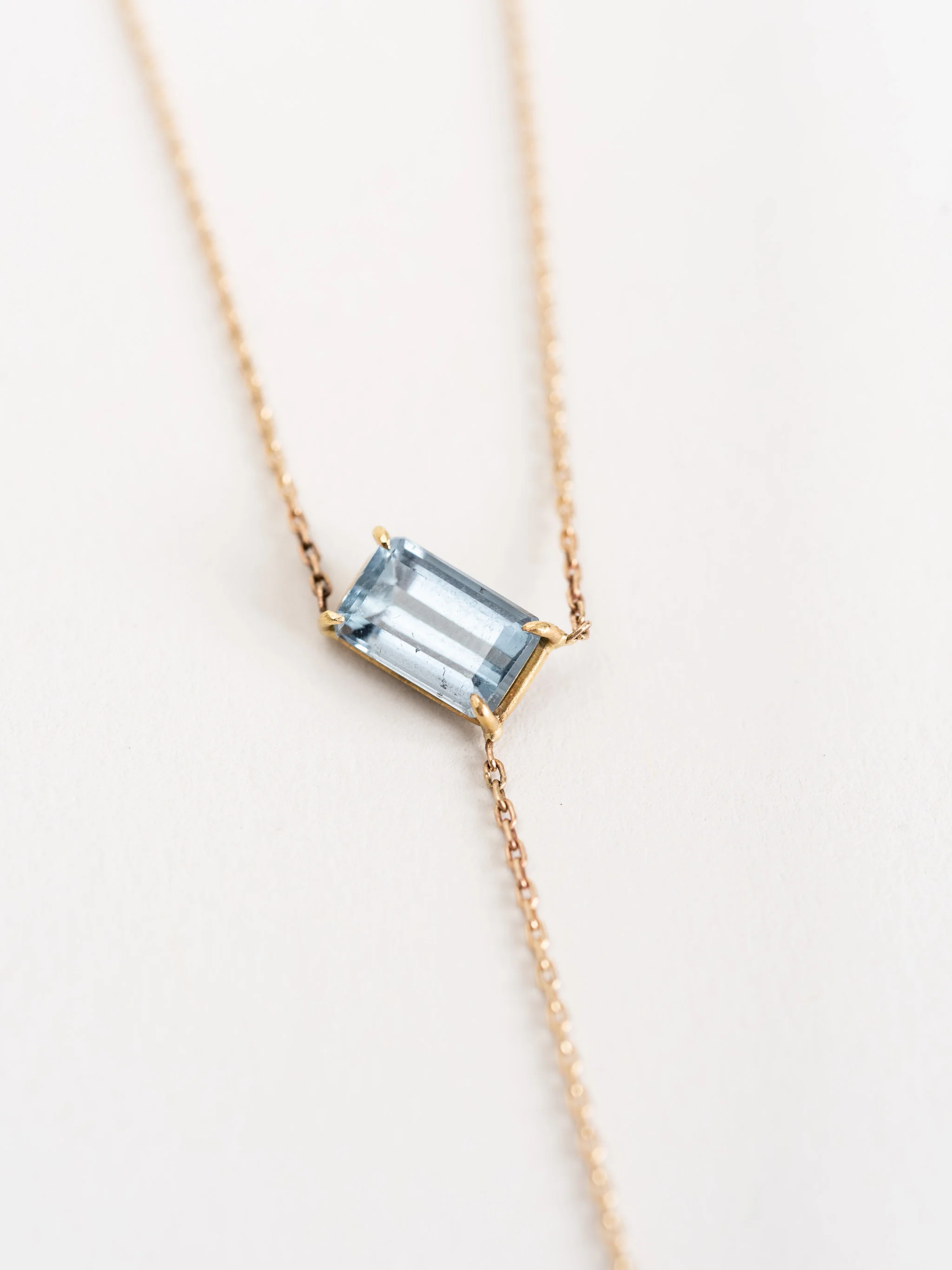 blue tourmaline & pearl Y necklace - Image 3