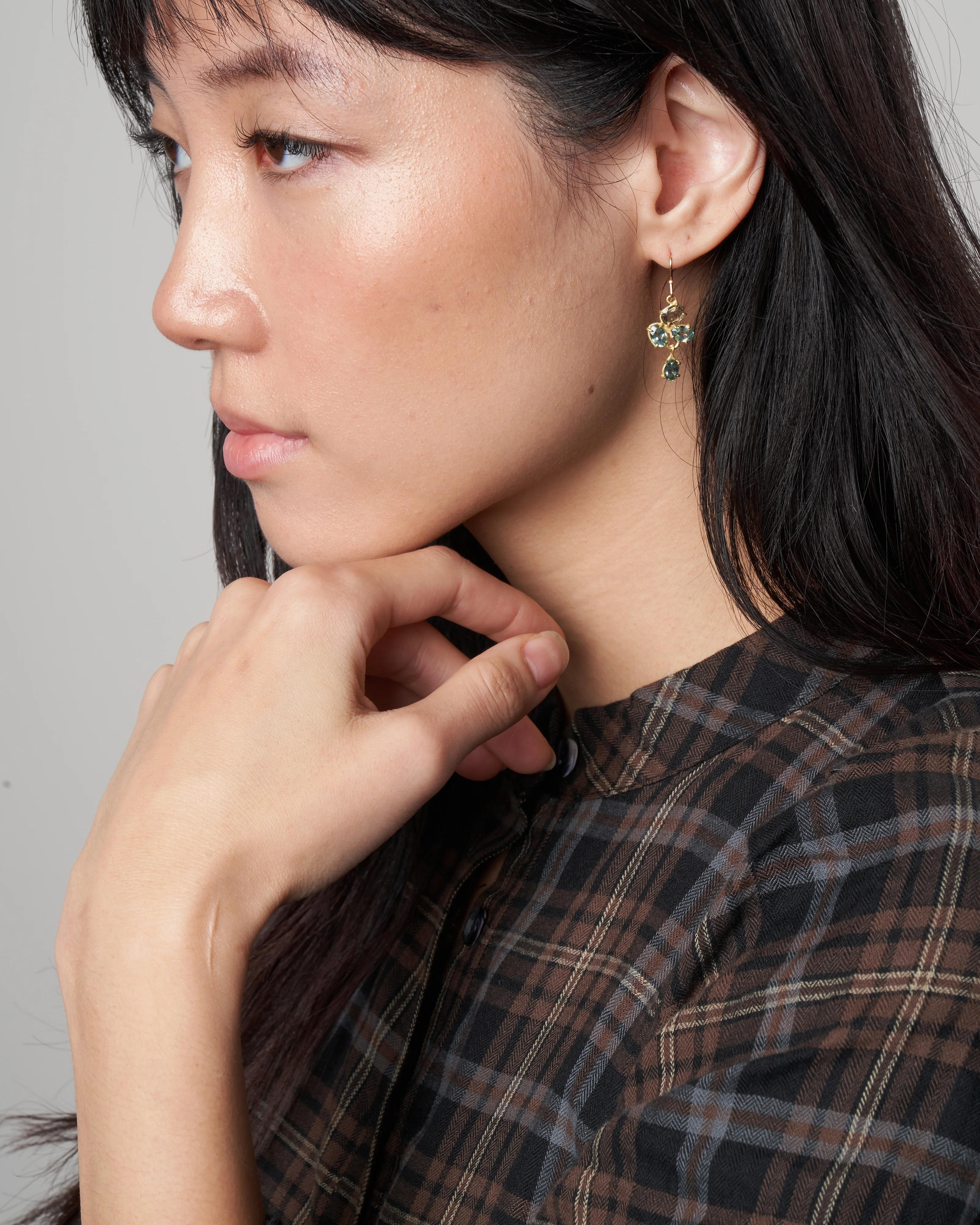 blue zircon mini florette earrings - Image 2