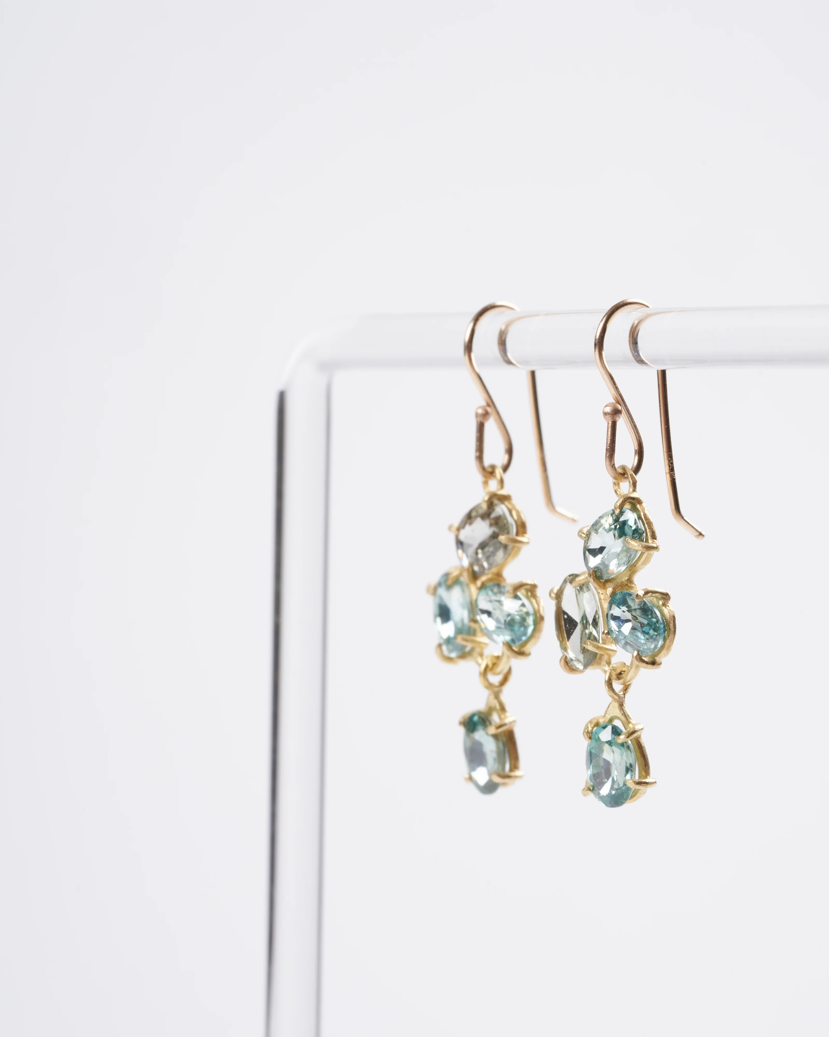blue zircon mini florette earrings - Image 3