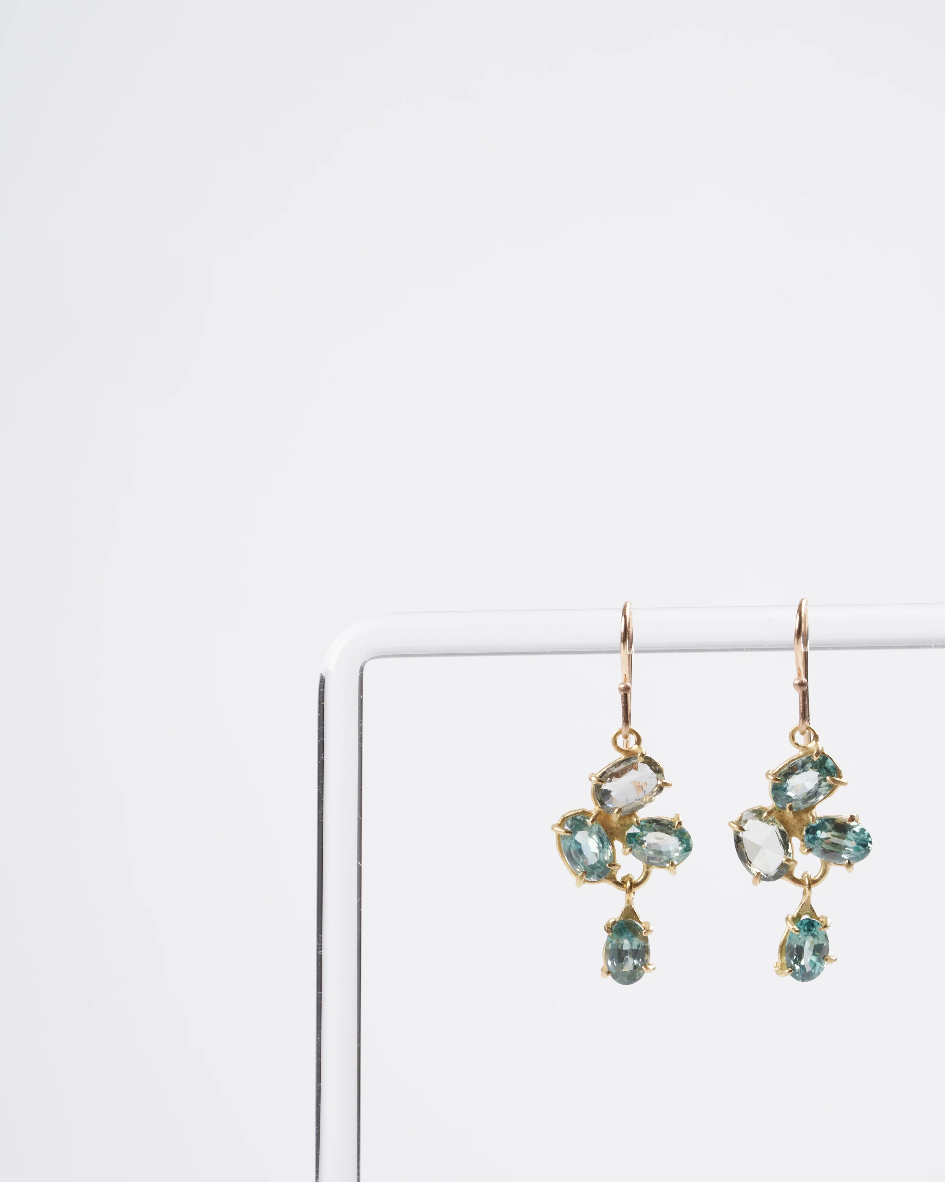 blue zircon mini florette earrings - Image 4