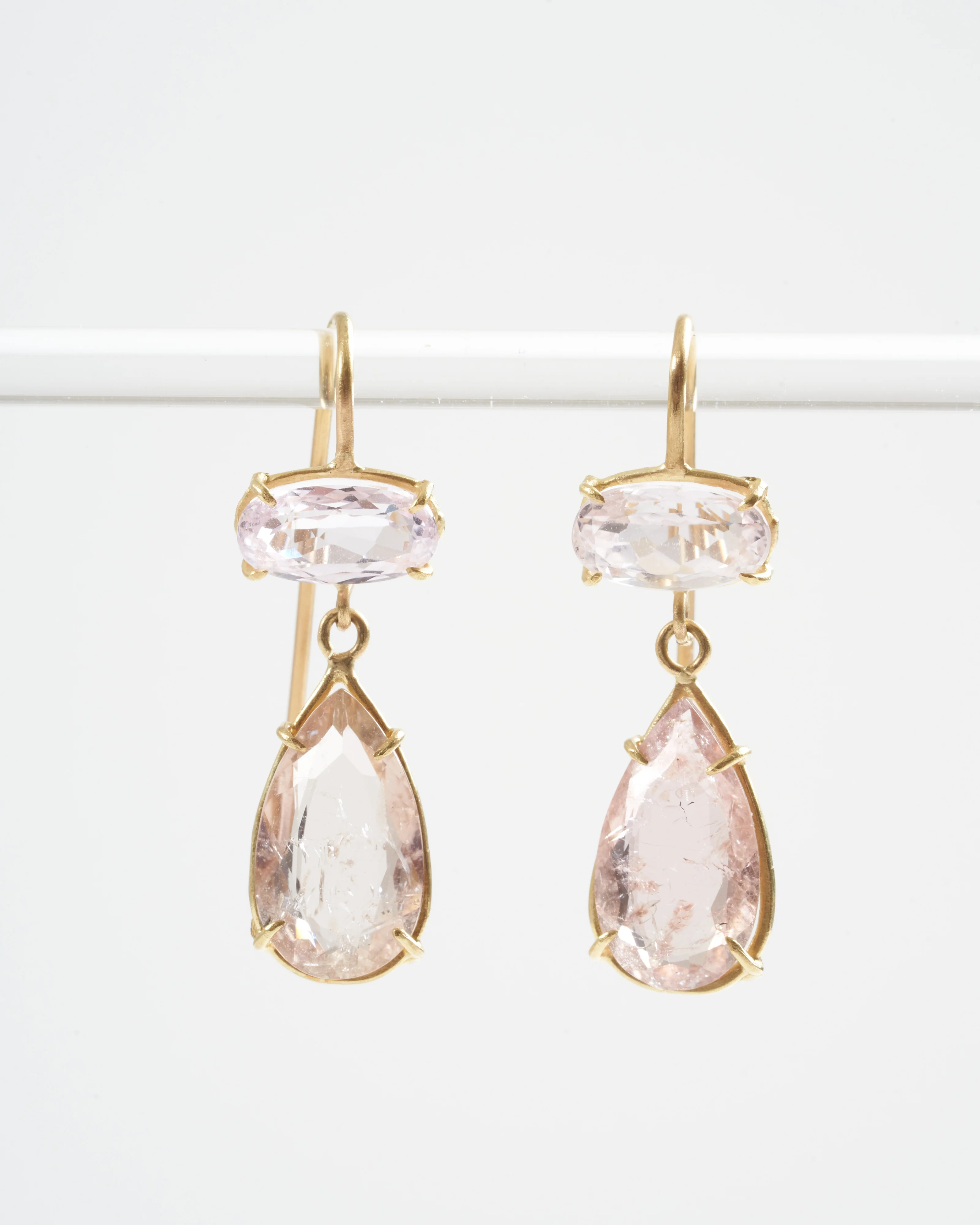 blush tourmaline/kunzite drop earrings - blush - Image 2