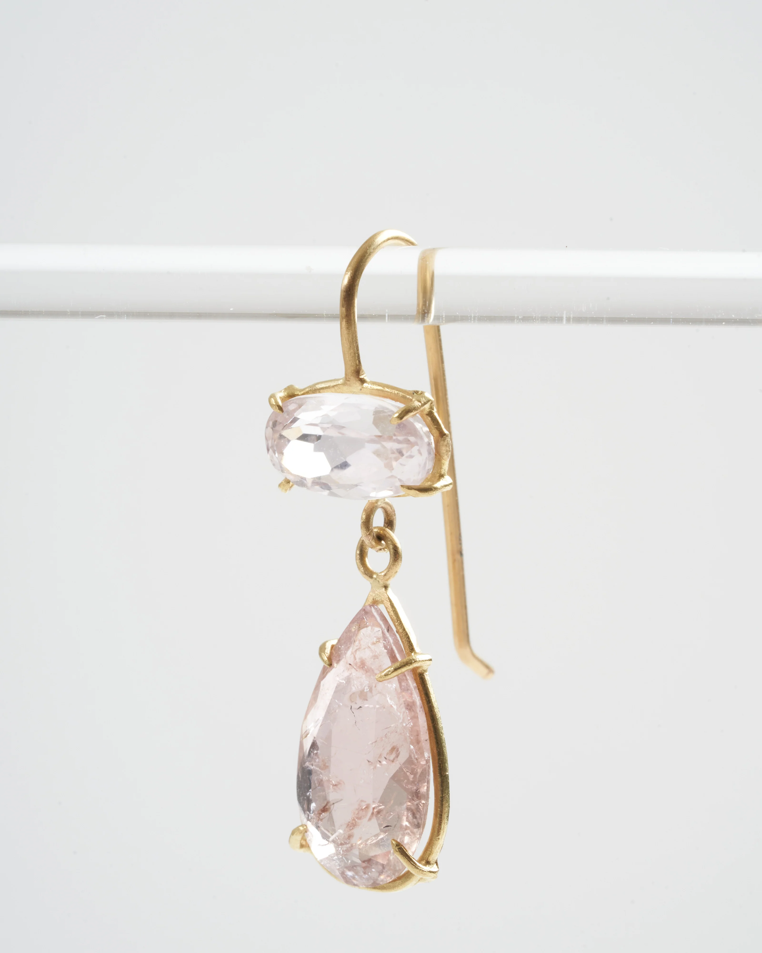 blush tourmaline/kunzite drop earrings - blush - Image 3