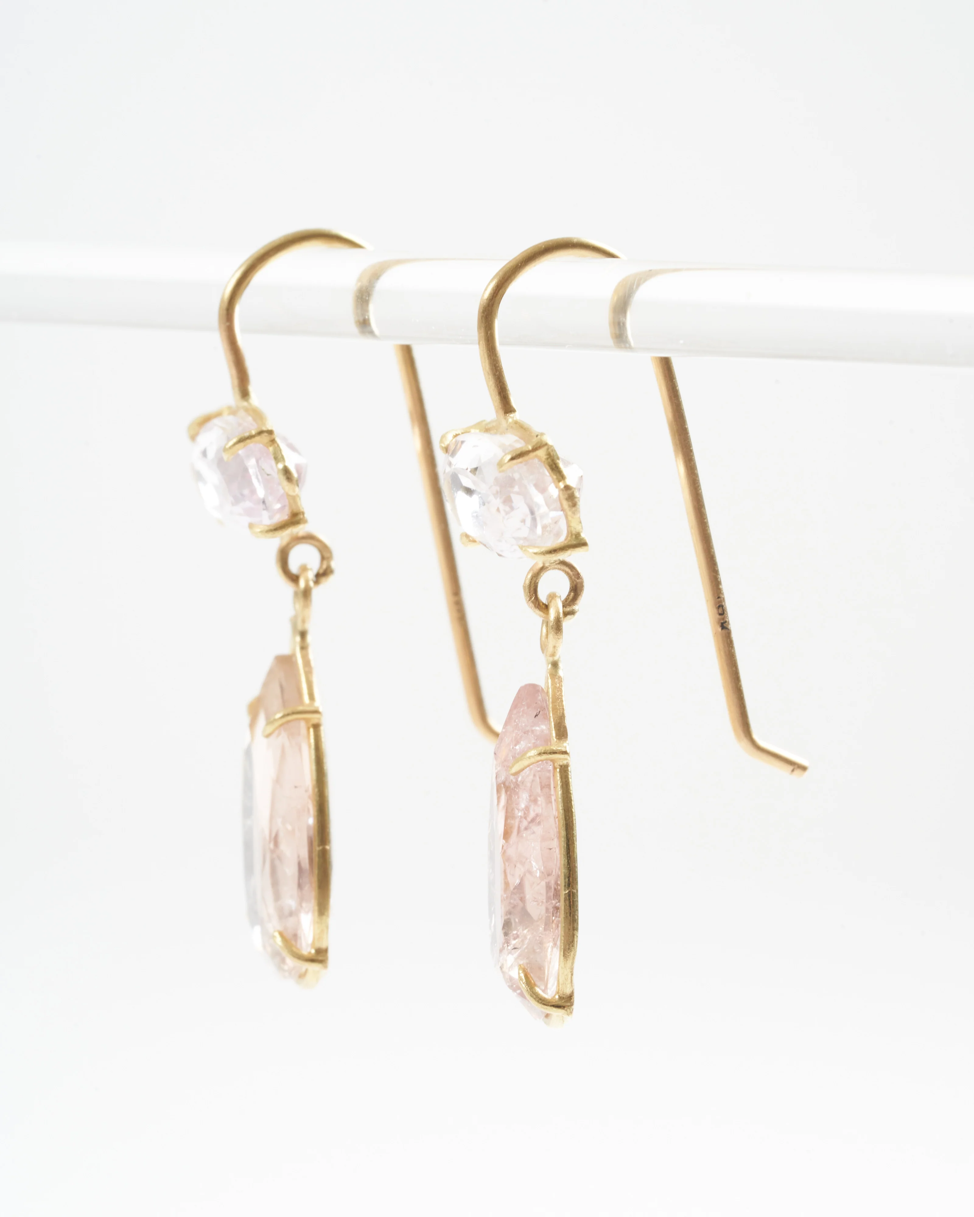 blush tourmaline/kunzite drop earrings - blush - Image 4