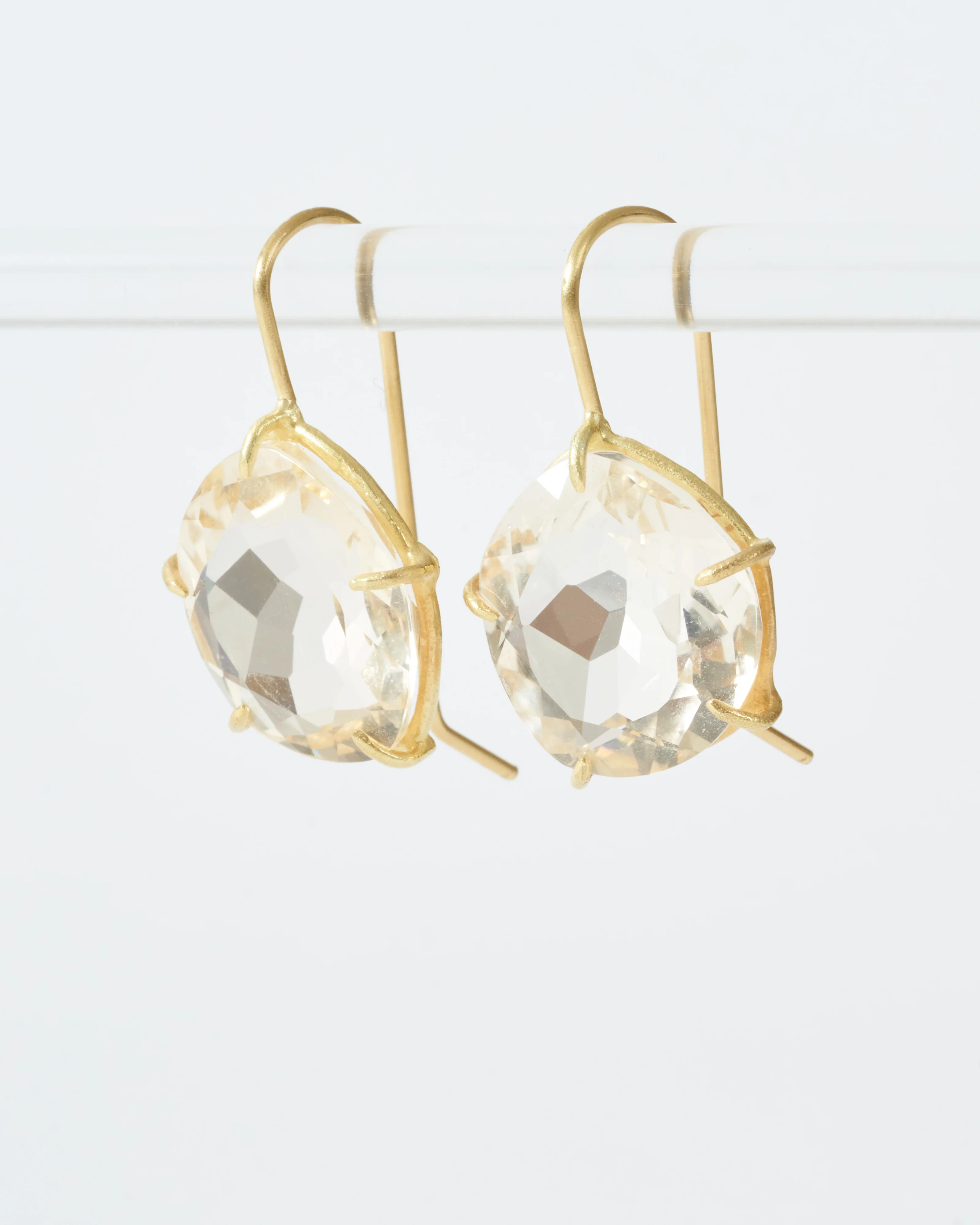 champagne citrine petal earrings - Image 2