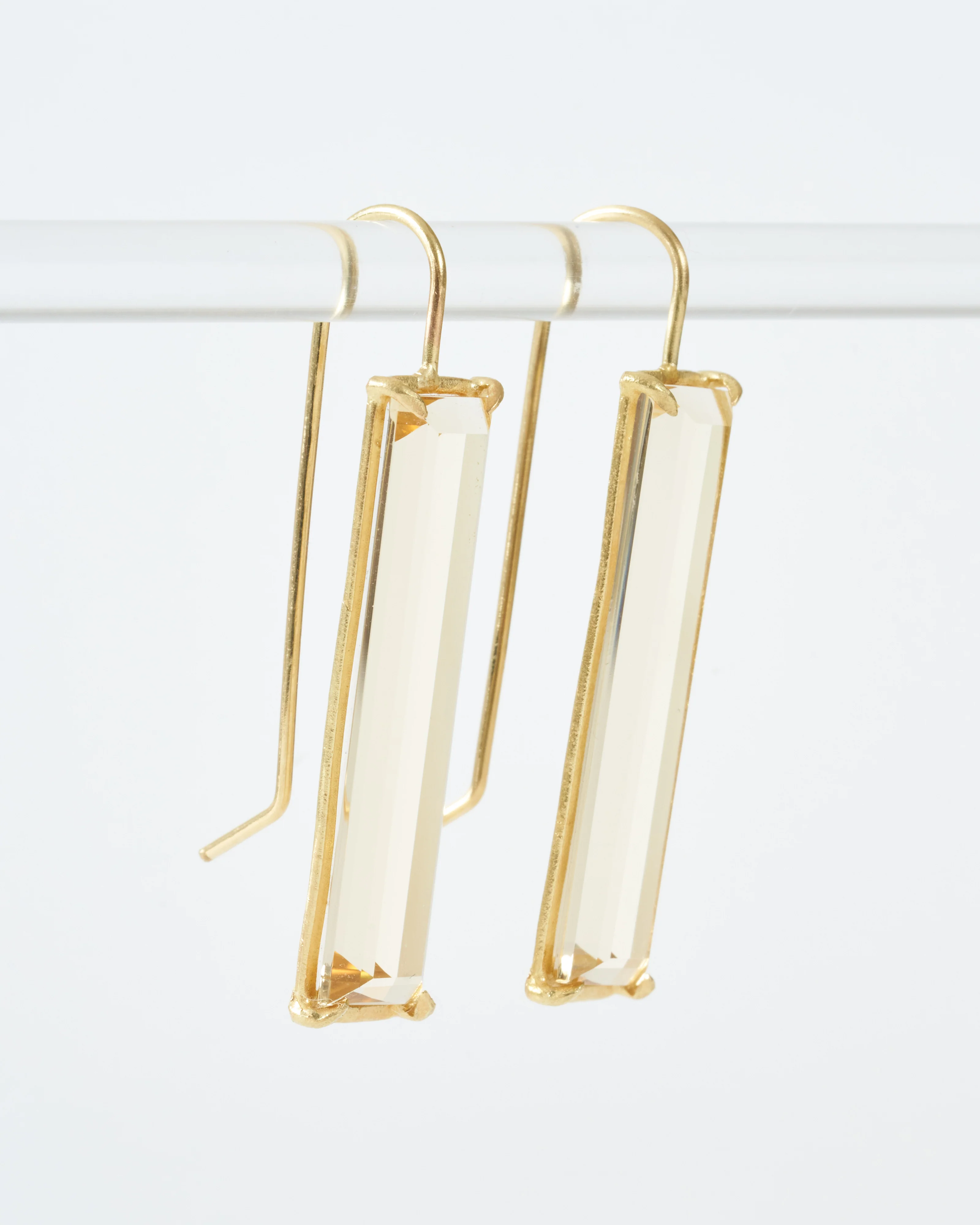 champagne citrine prism earrings - Image 2