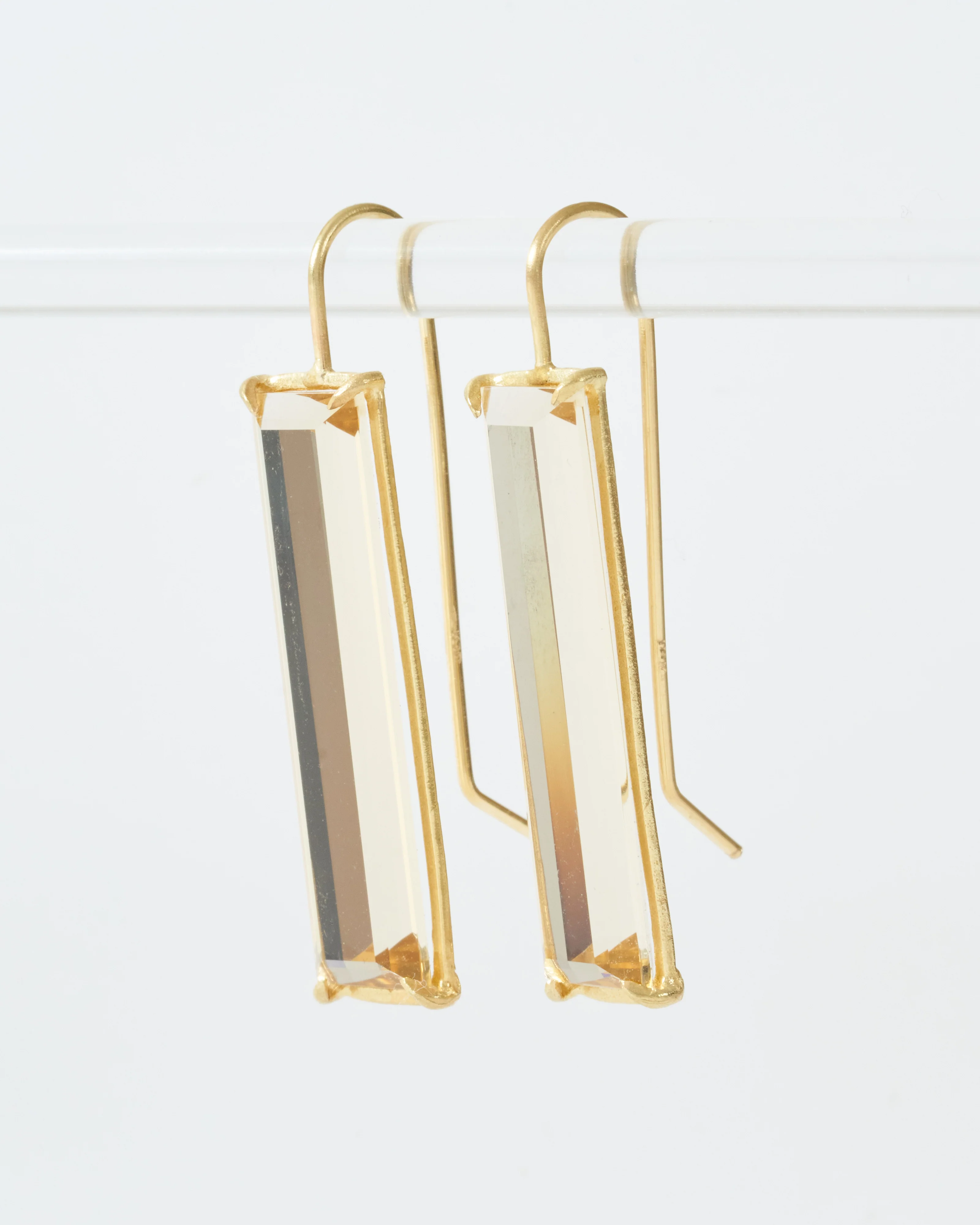 champagne citrine prism earrings - Image 3