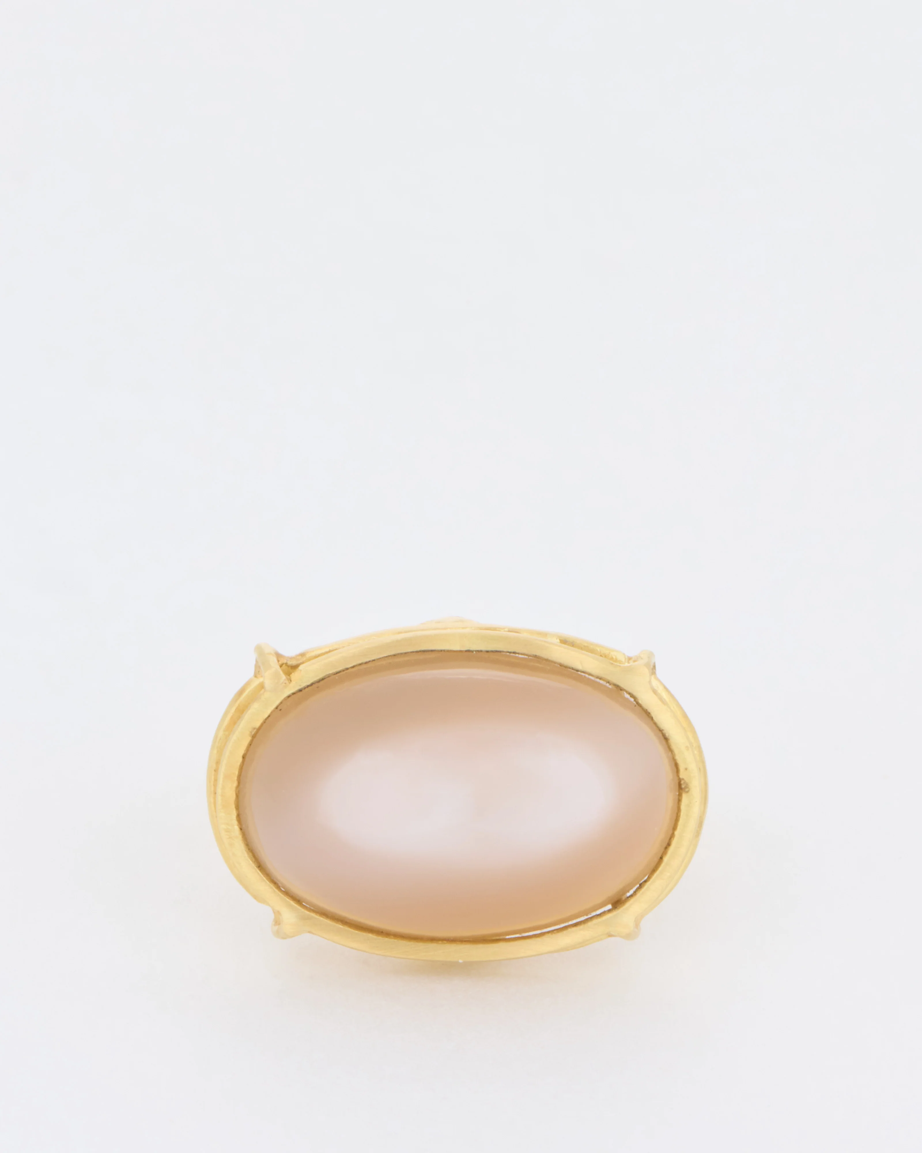 chocolate moonstone cabochon east west ring - Image 3